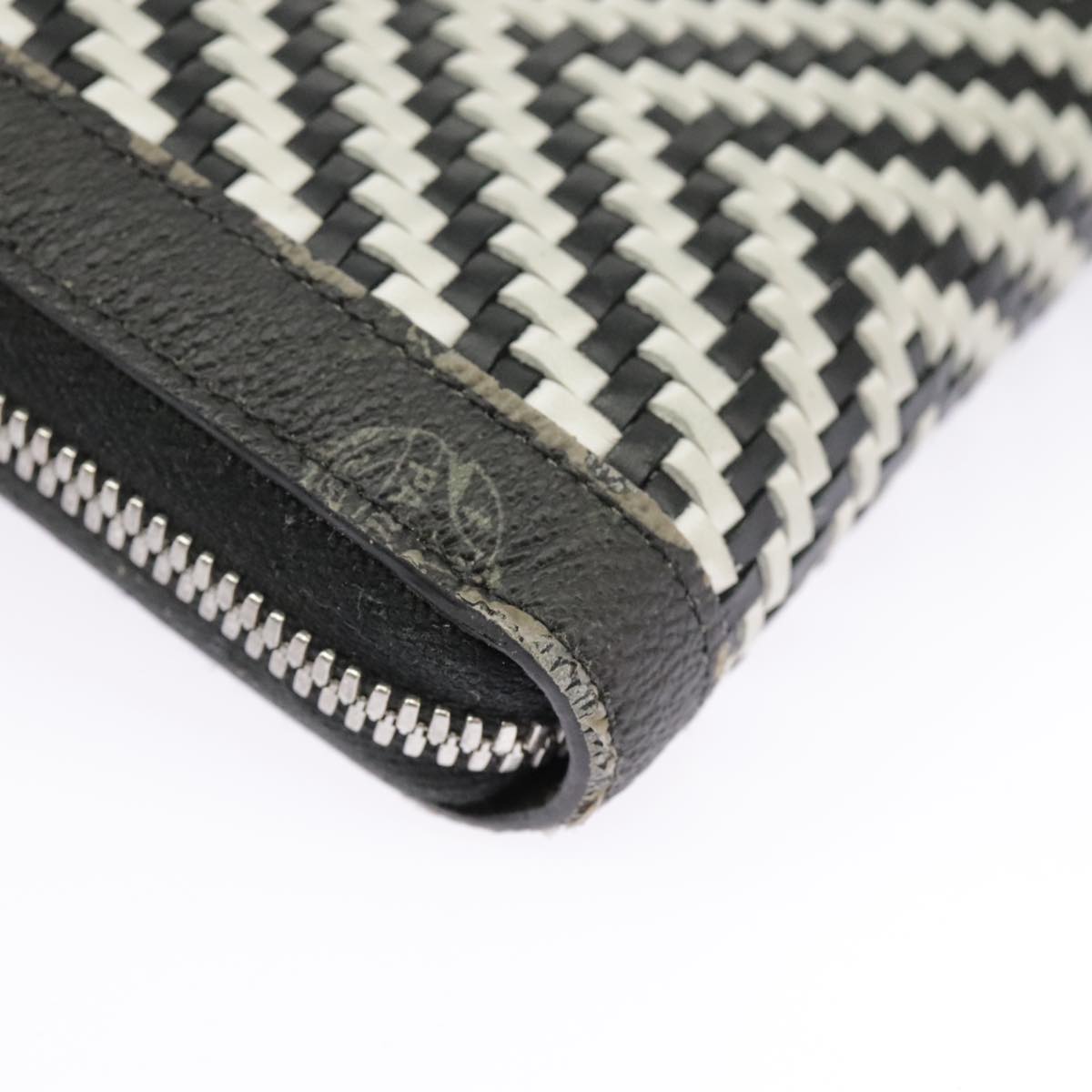 Berluti Long Wallet Leather Black Blue white Auth bs19900