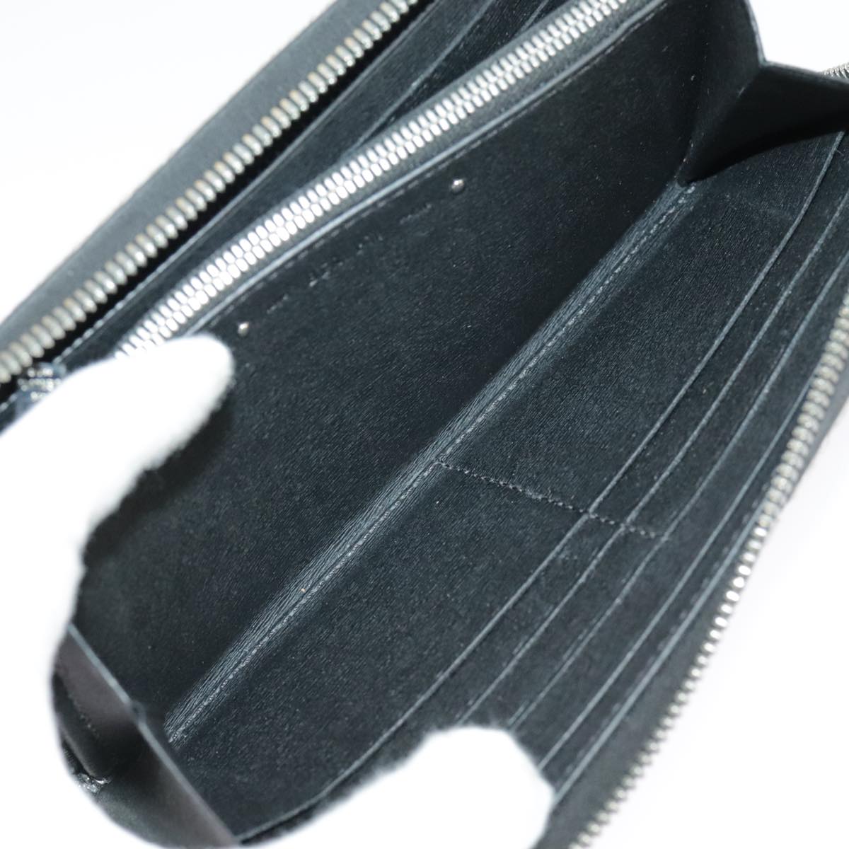 Berluti Long Wallet Leather Black Blue white Auth bs19900