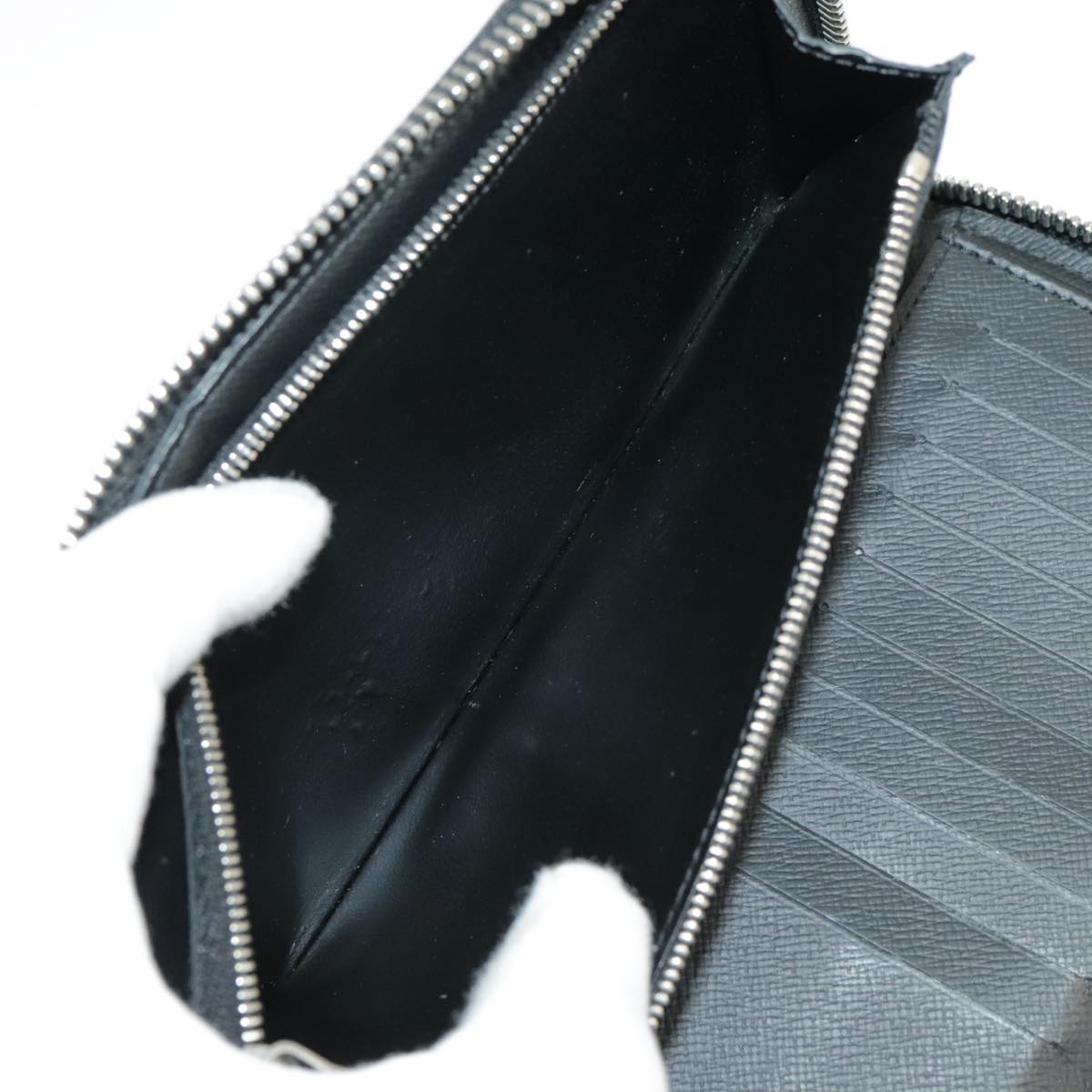 LOUIS VUITTON Damier Graphite Zippy Wallet Vertical N63095 LV Auth bs19927