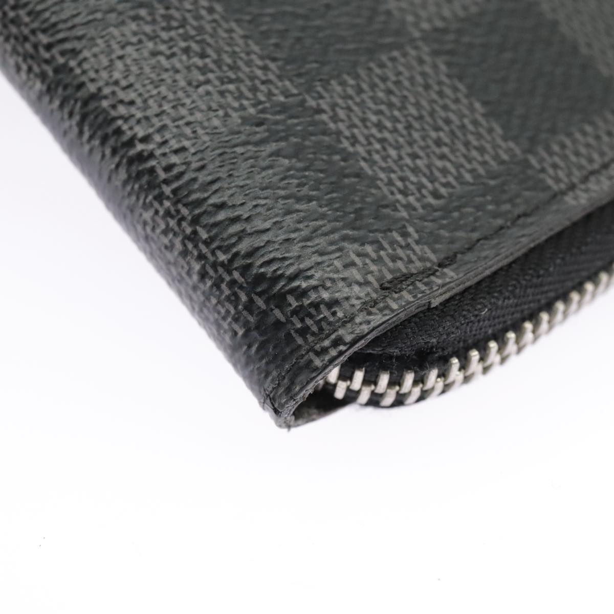LOUIS VUITTON Damier Graphite Zippy Wallet Vertical N63095 LV Auth bs19927