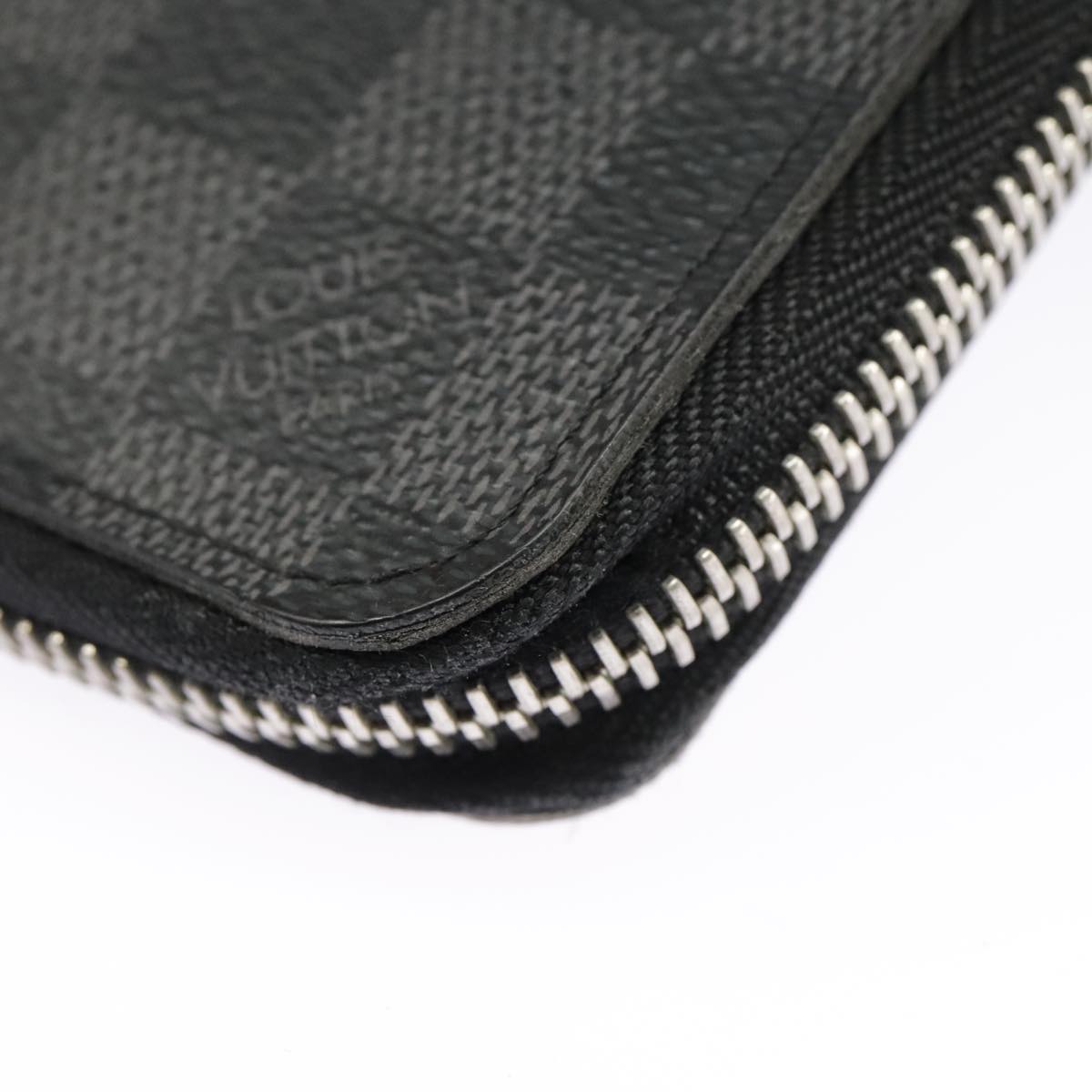 LOUIS VUITTON Damier Graphite Zippy Wallet Vertical N63095 LV Auth bs19927