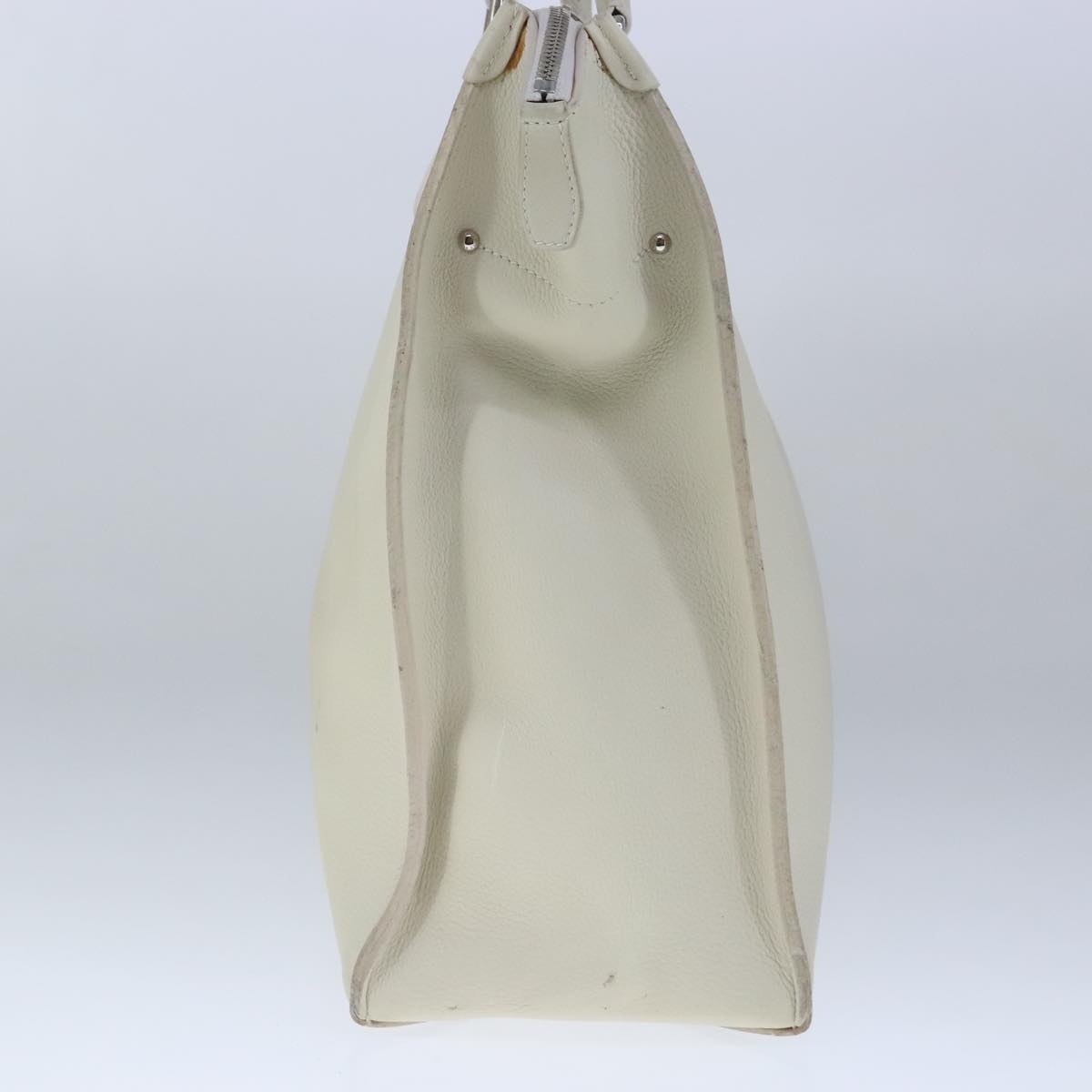 LOUIS VUITTON Naxos Cabas Hand Bag Leather White M95887 LV Auth bs19946
