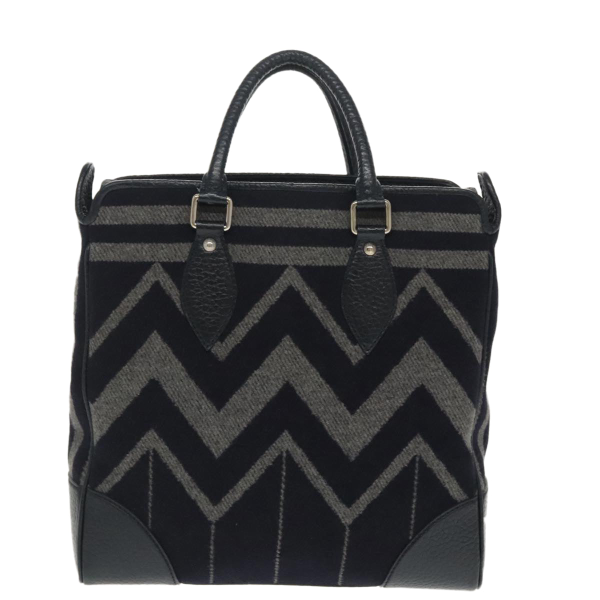 LOUIS VUITTON Covervale Hand Bag Wool Navy M95241 LV Auth bs19947