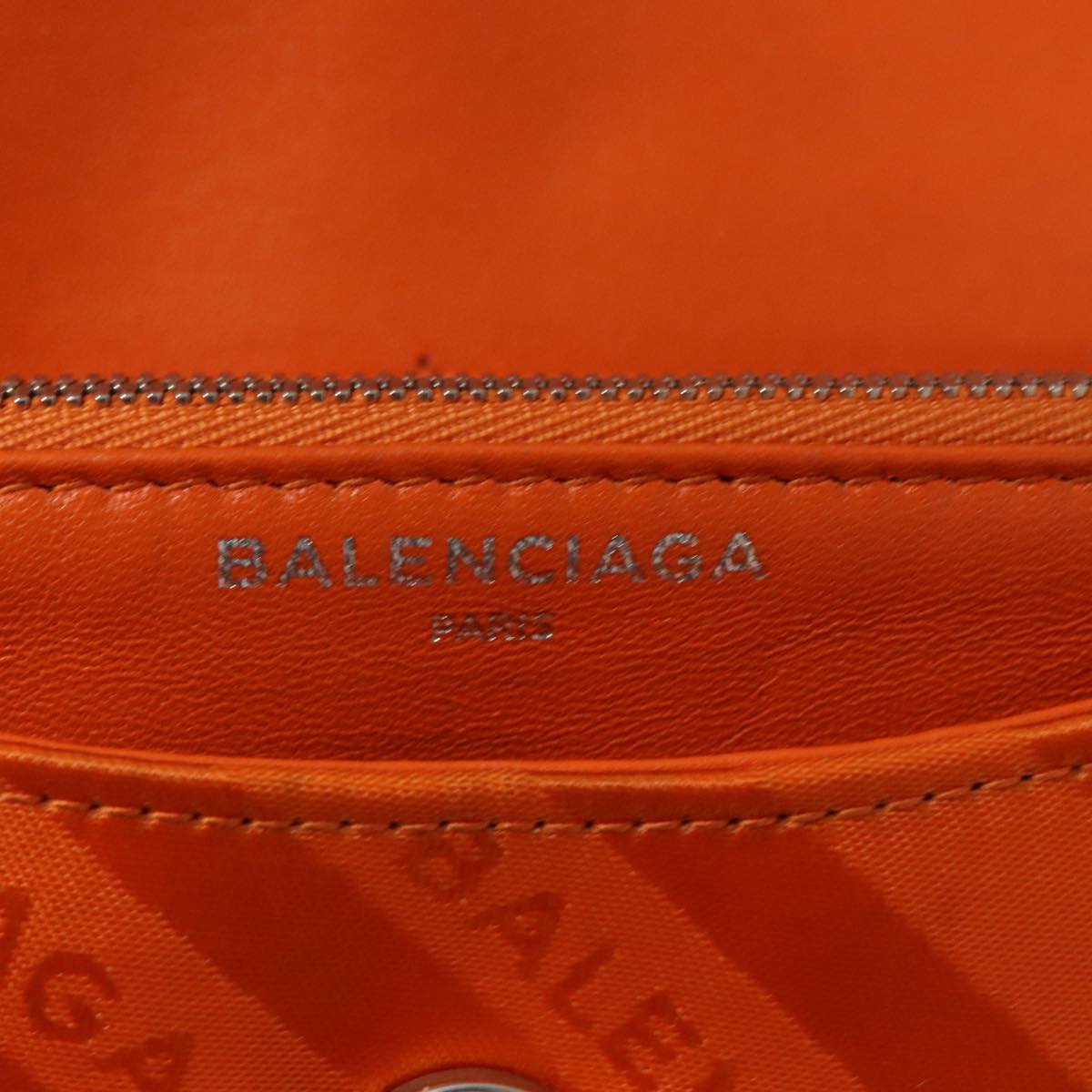 BALENCIAGA Chain BB Round Shoulder Bag Nylon Orange 501681 Auth bs19960V