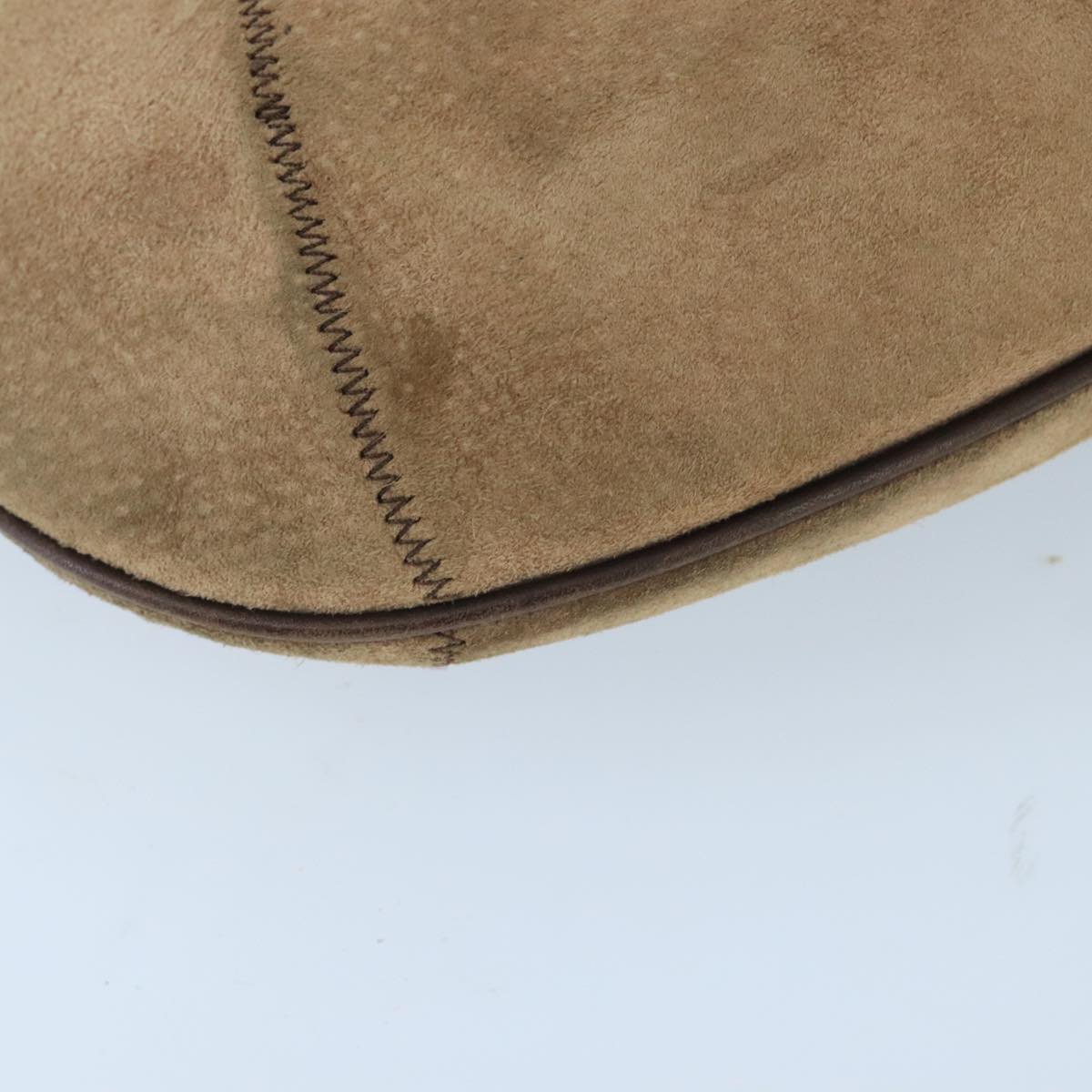 BURBERRY Blue Label Shoulder Bag Suede Brown Silver Auth bs20013