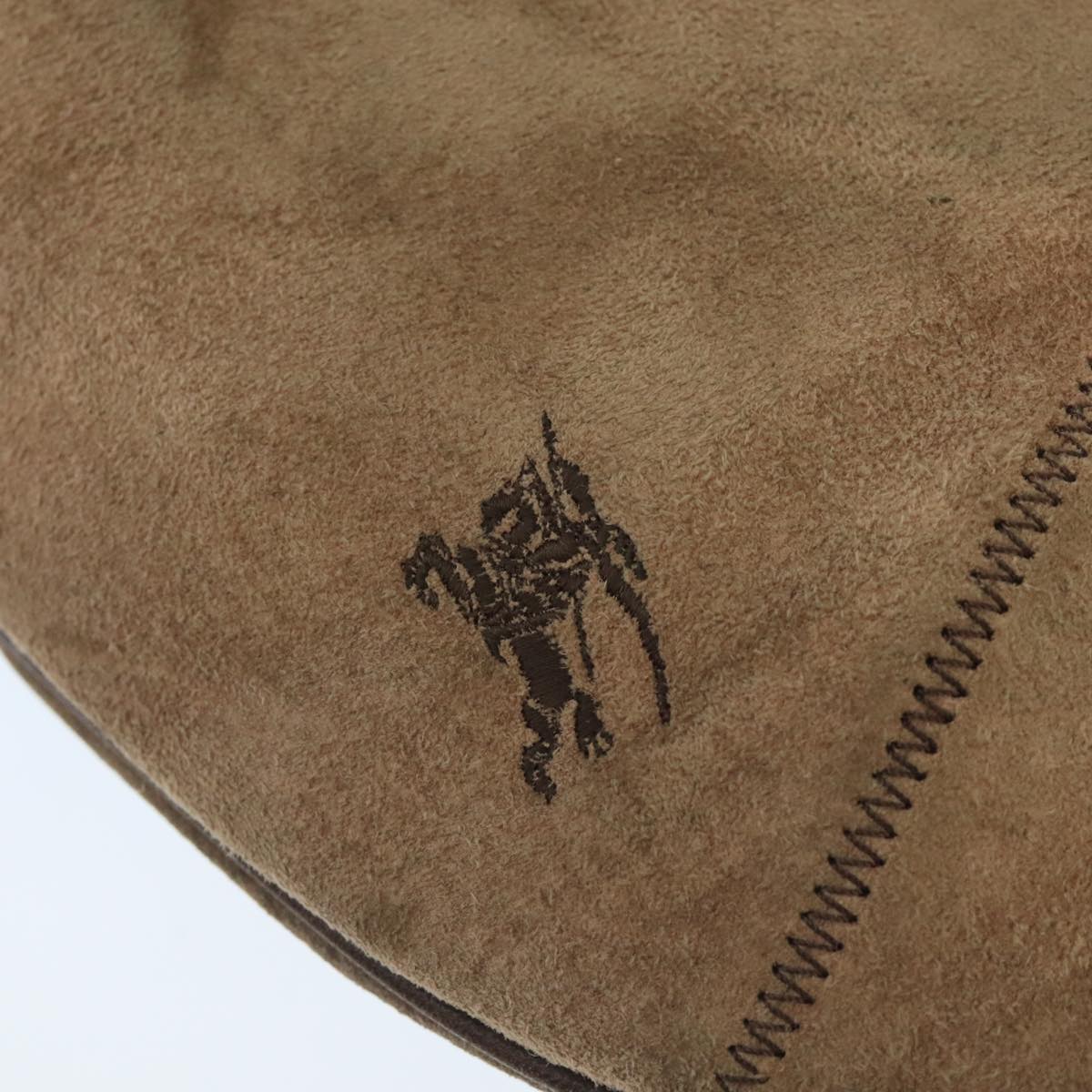 BURBERRY Blue Label Shoulder Bag Suede Brown Silver Auth bs20013