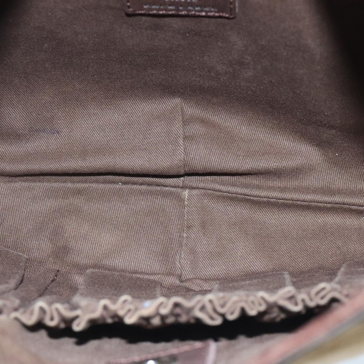 BURBERRY Blue Label Shoulder Bag Suede Brown Silver Auth bs20013