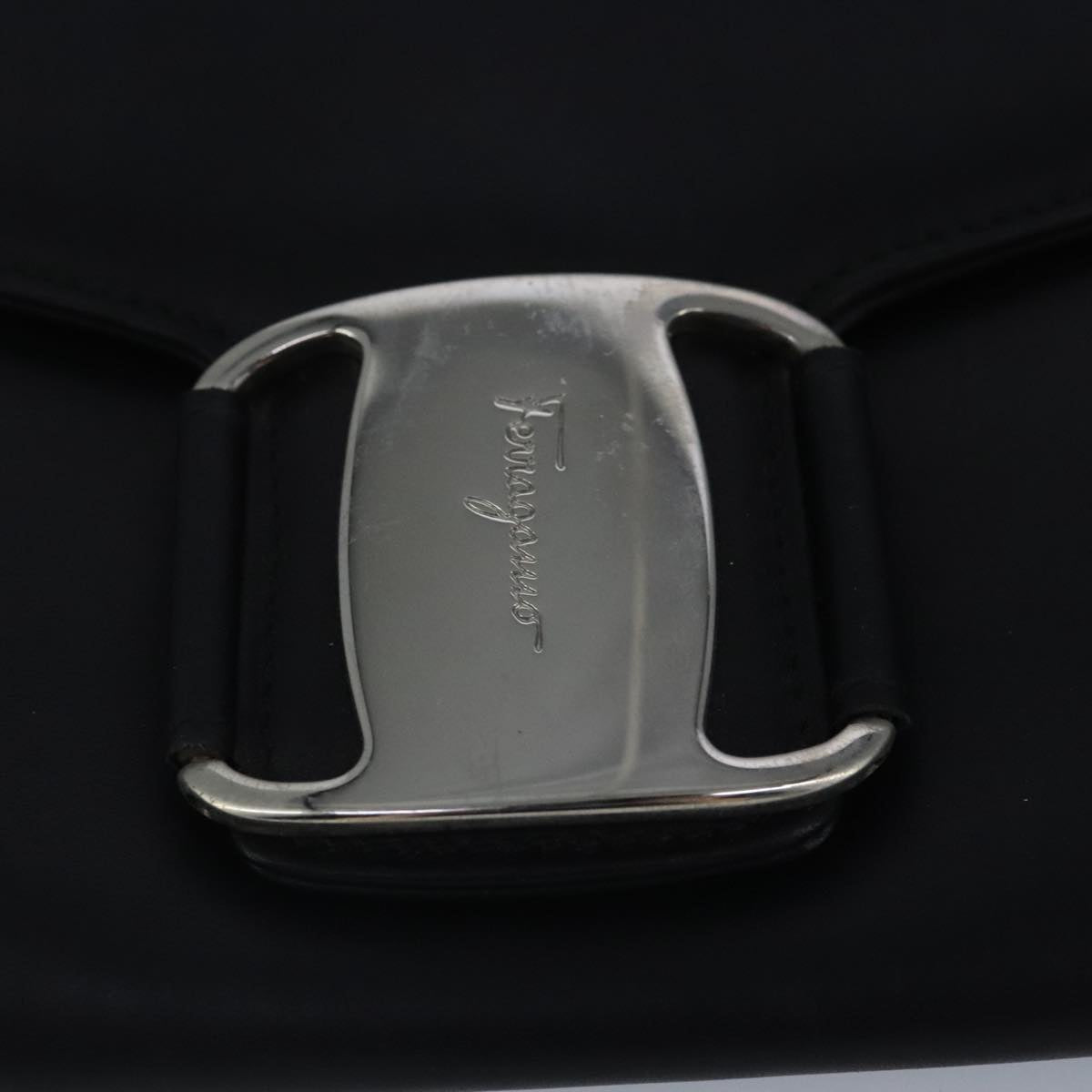 Salvatore Ferragamo Wallet Leather Black Auth bs20080