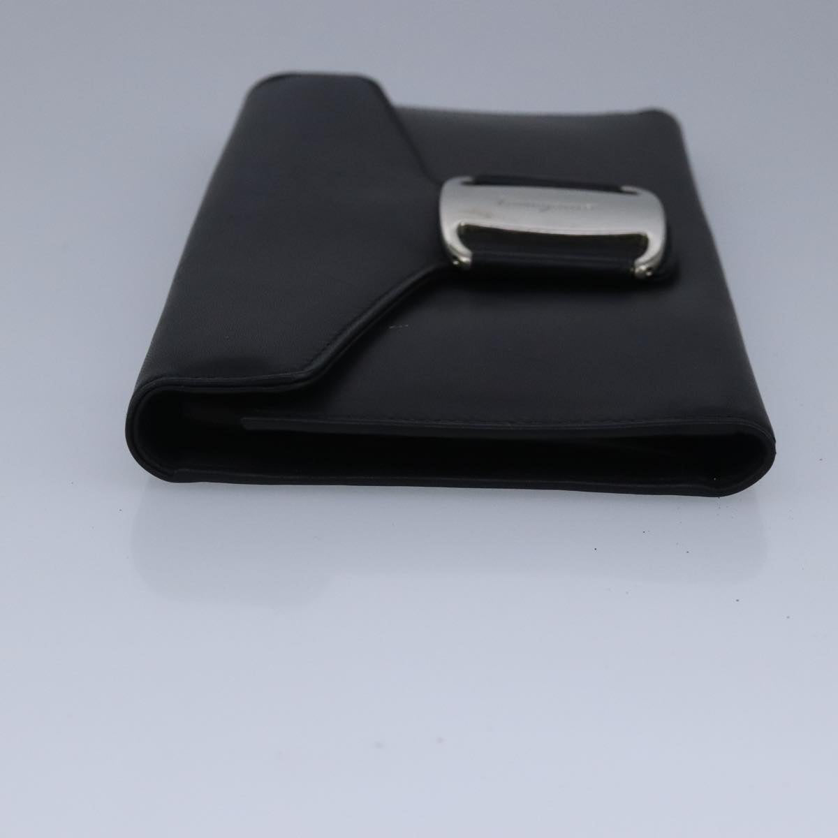 Salvatore Ferragamo Wallet Leather Black Auth bs20080