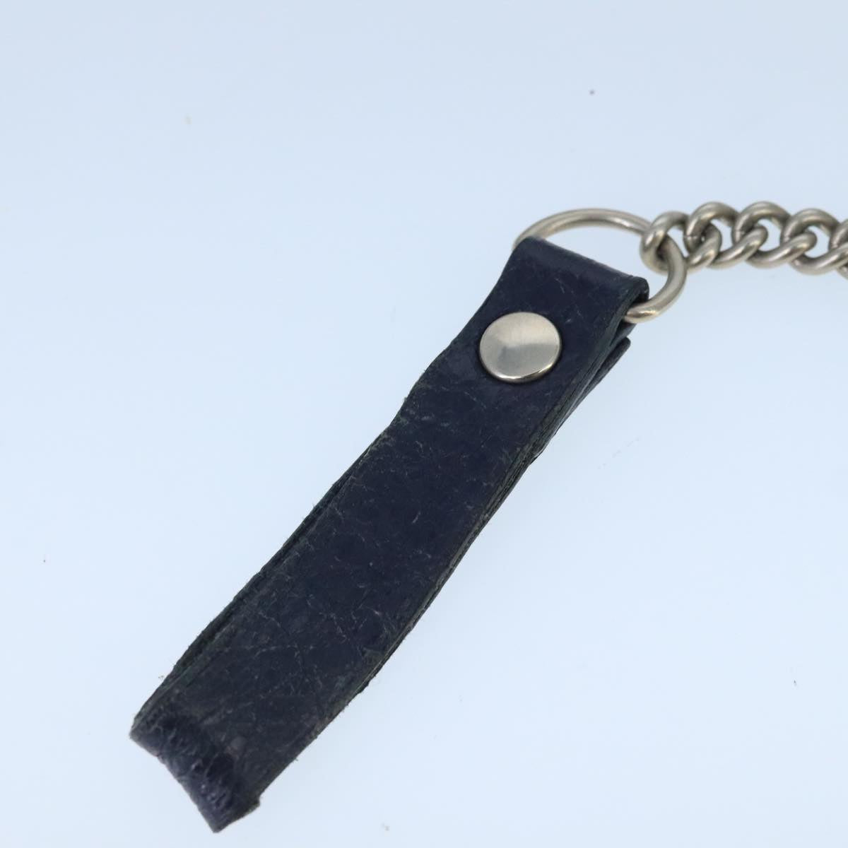 BALENCIAGA Long Wallet Leather Navy Silver Auth bs20089