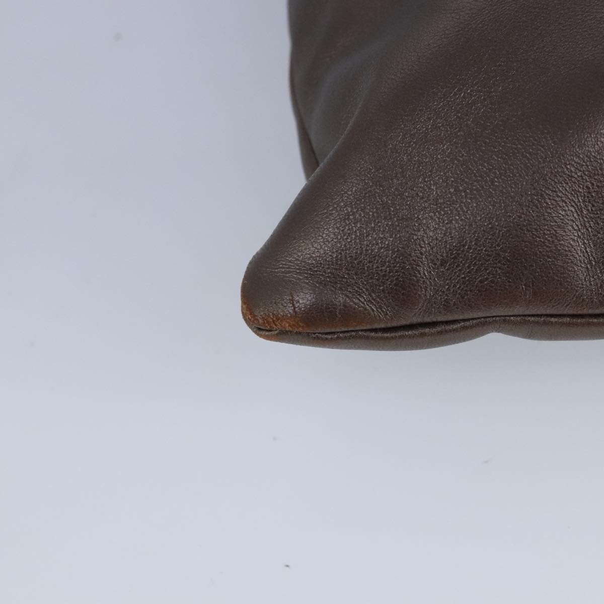 LOEWE Shoulder Bag Leather Bronze Auth bs20092