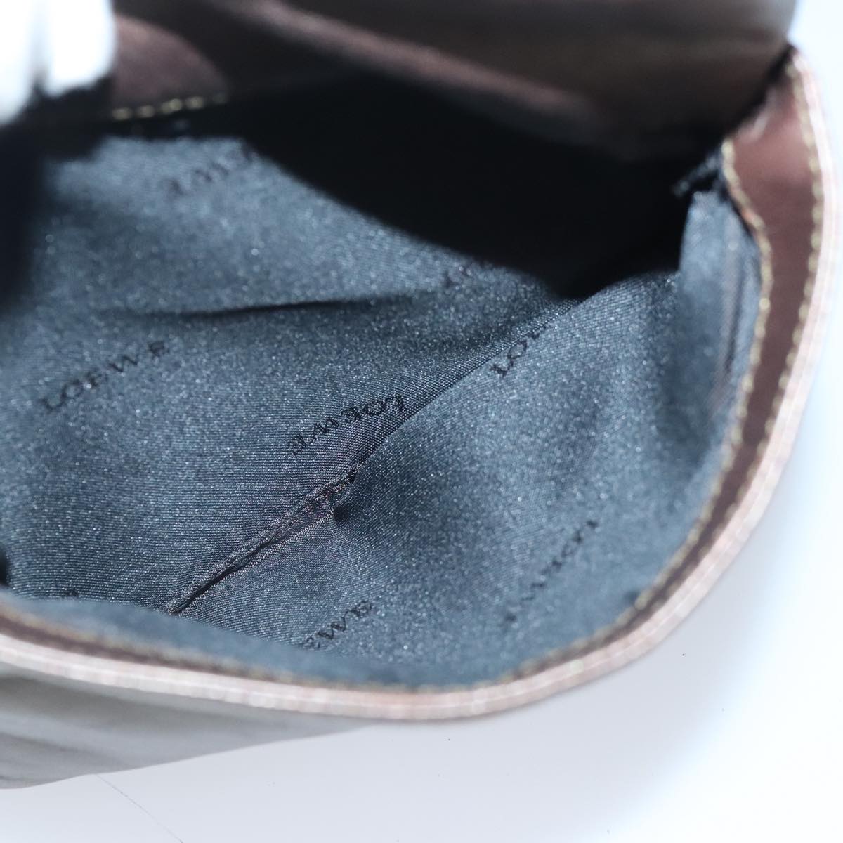 LOEWE Shoulder Bag Leather Bronze Auth bs20092