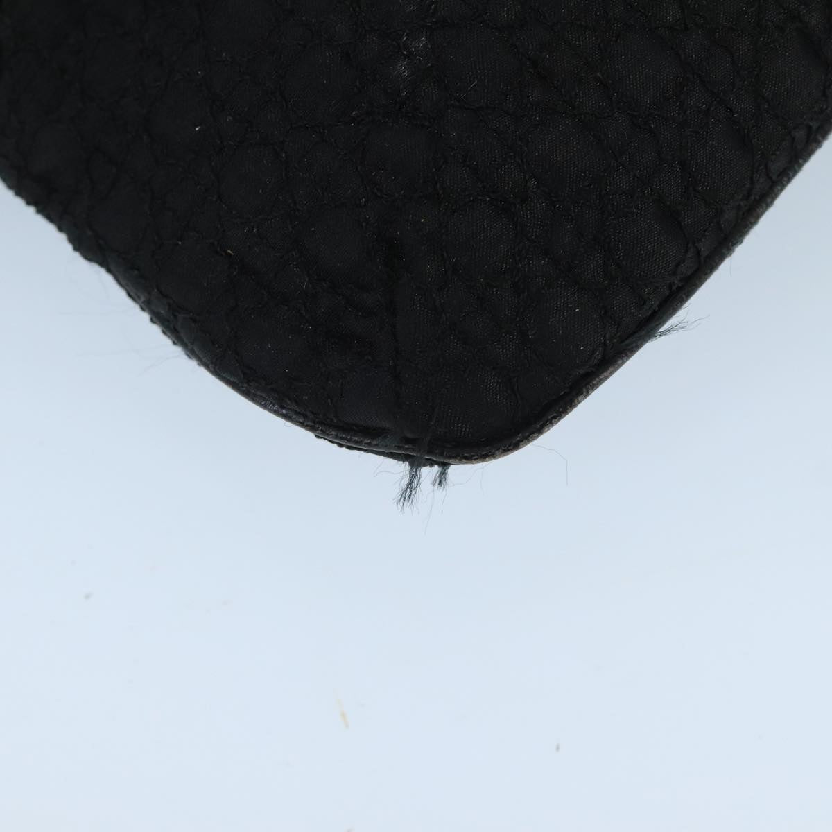 Christian Dior Canage Pouch Nylon Black Gold Auth bs20096