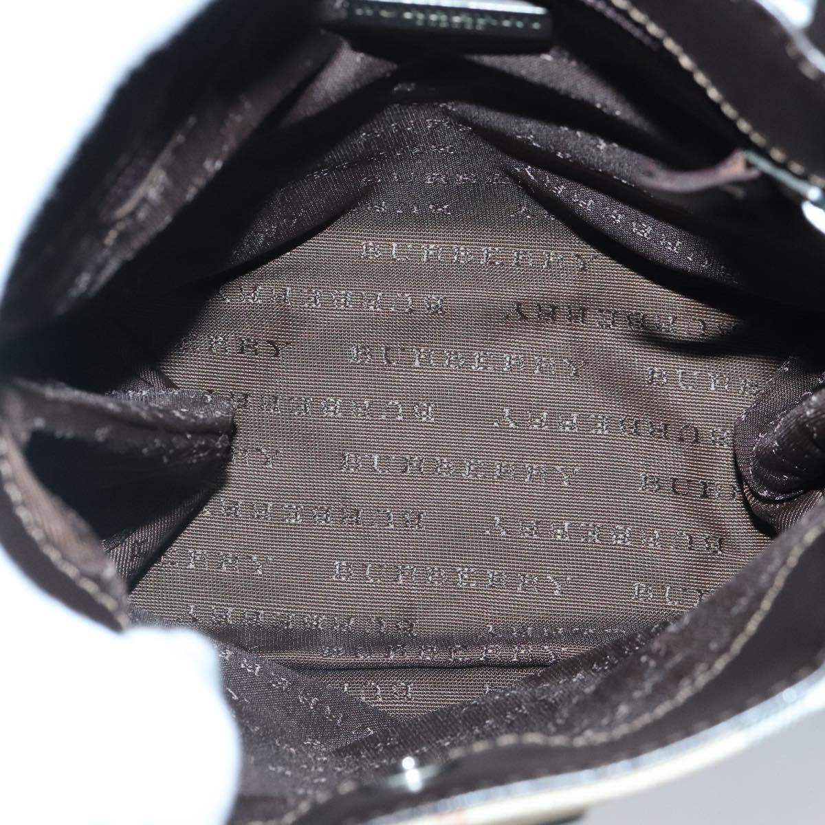 BURBERRY Nova Check Hand Bag PVC Beige Auth bs20152