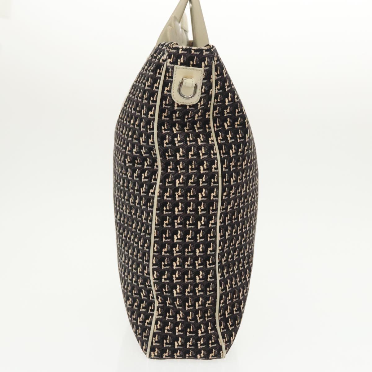 CHANEL Hand Bag Canvas 2way Black Silver CC Auth bs20203