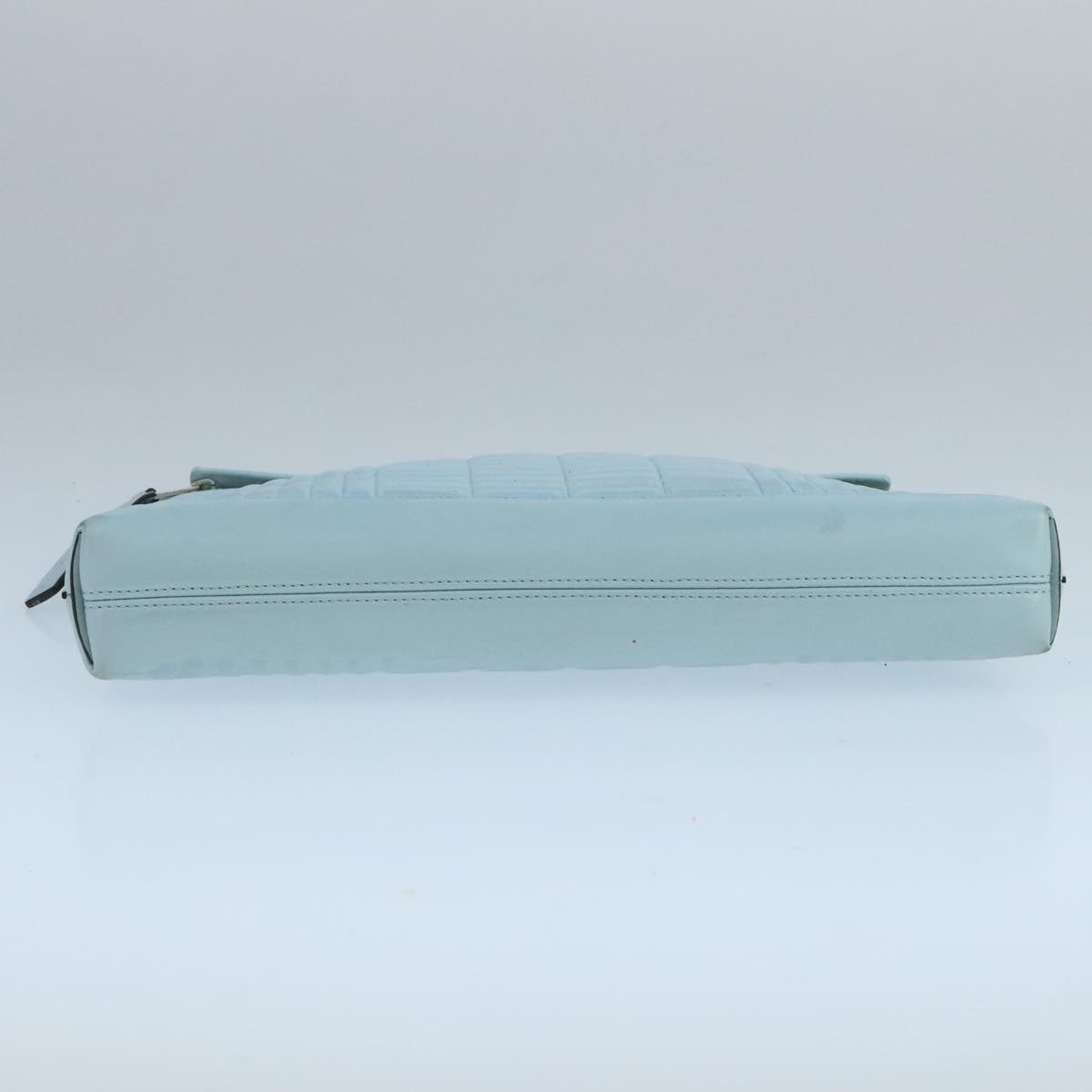 LOEWE Anagram Clutch Bag Leather Light Blue Auth bs20557