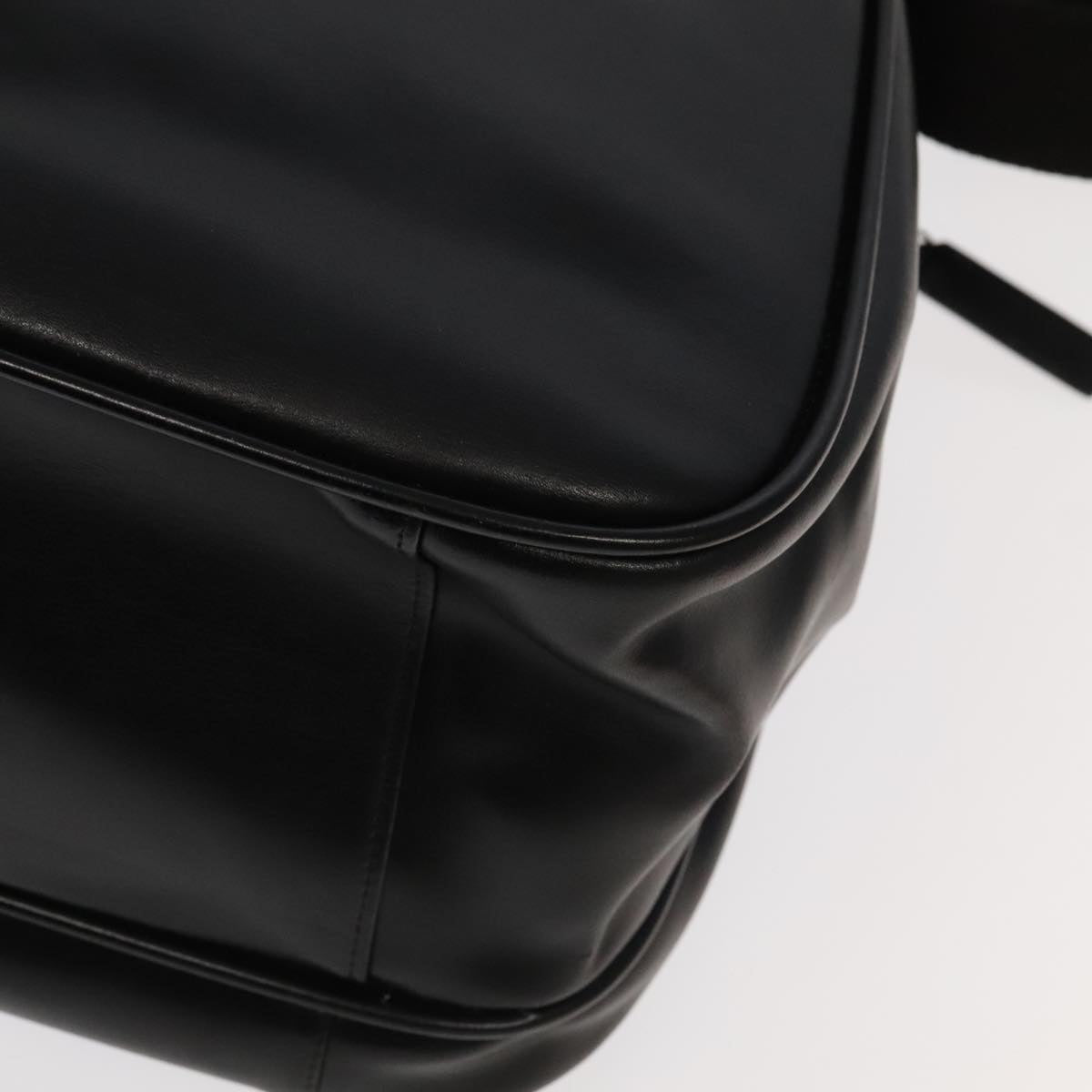 VERSACE Shoulder Bag Leather Black Auth bs20588