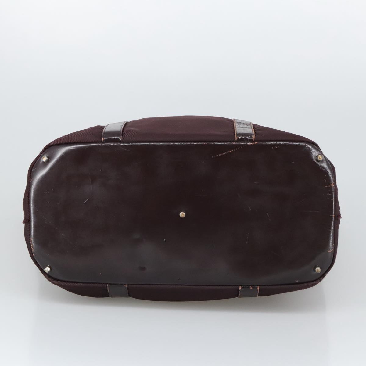 GUCCI Bamboo Hand Bag Nylon Brown Silver 002 2854 0412 5 Auth bs20650