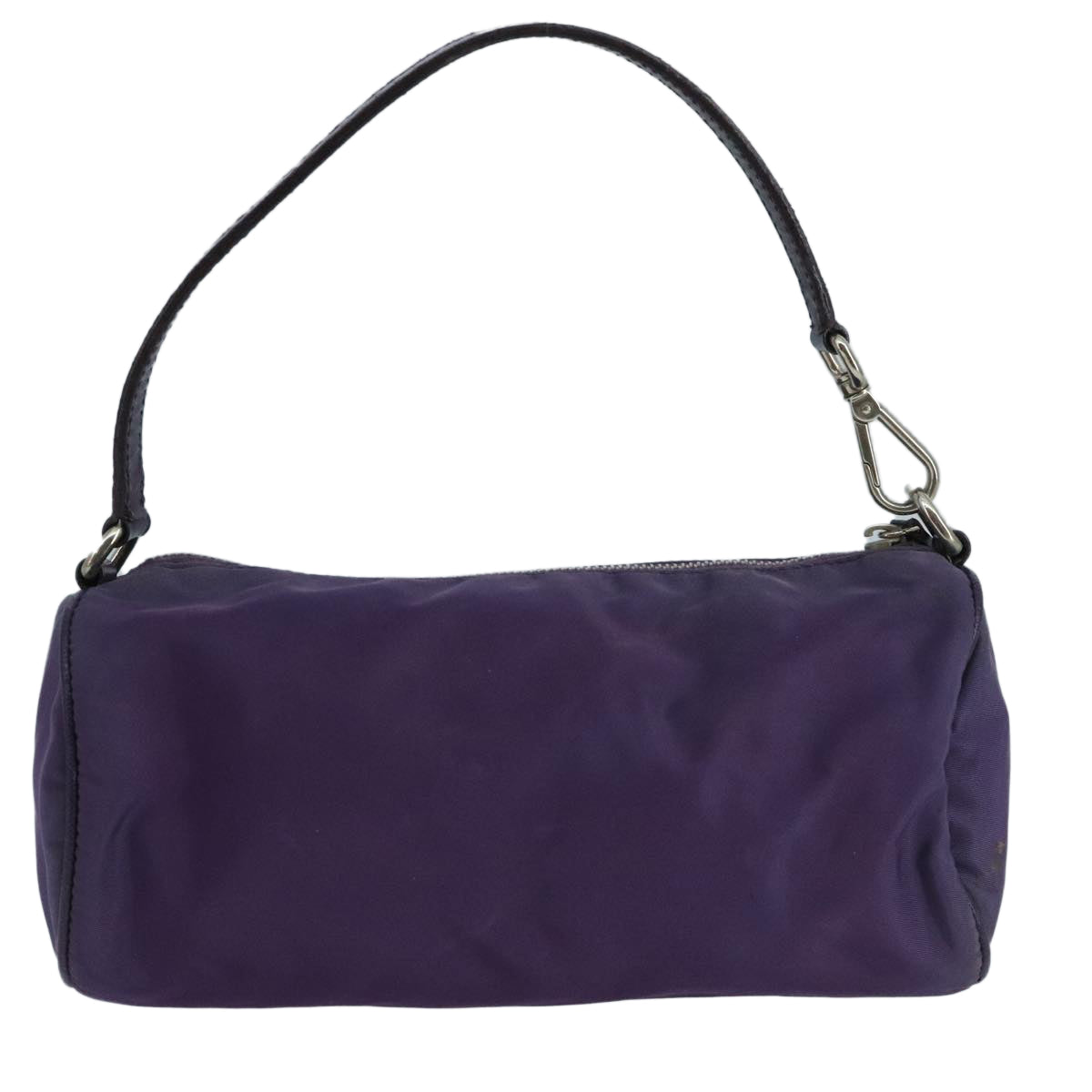 PRADA Accessory Pouch Nylon Purple Silver Auth bs20664