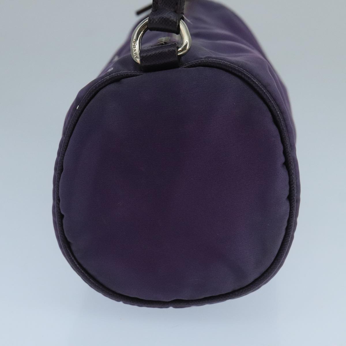 PRADA Accessory Pouch Nylon Purple Silver Auth bs20664