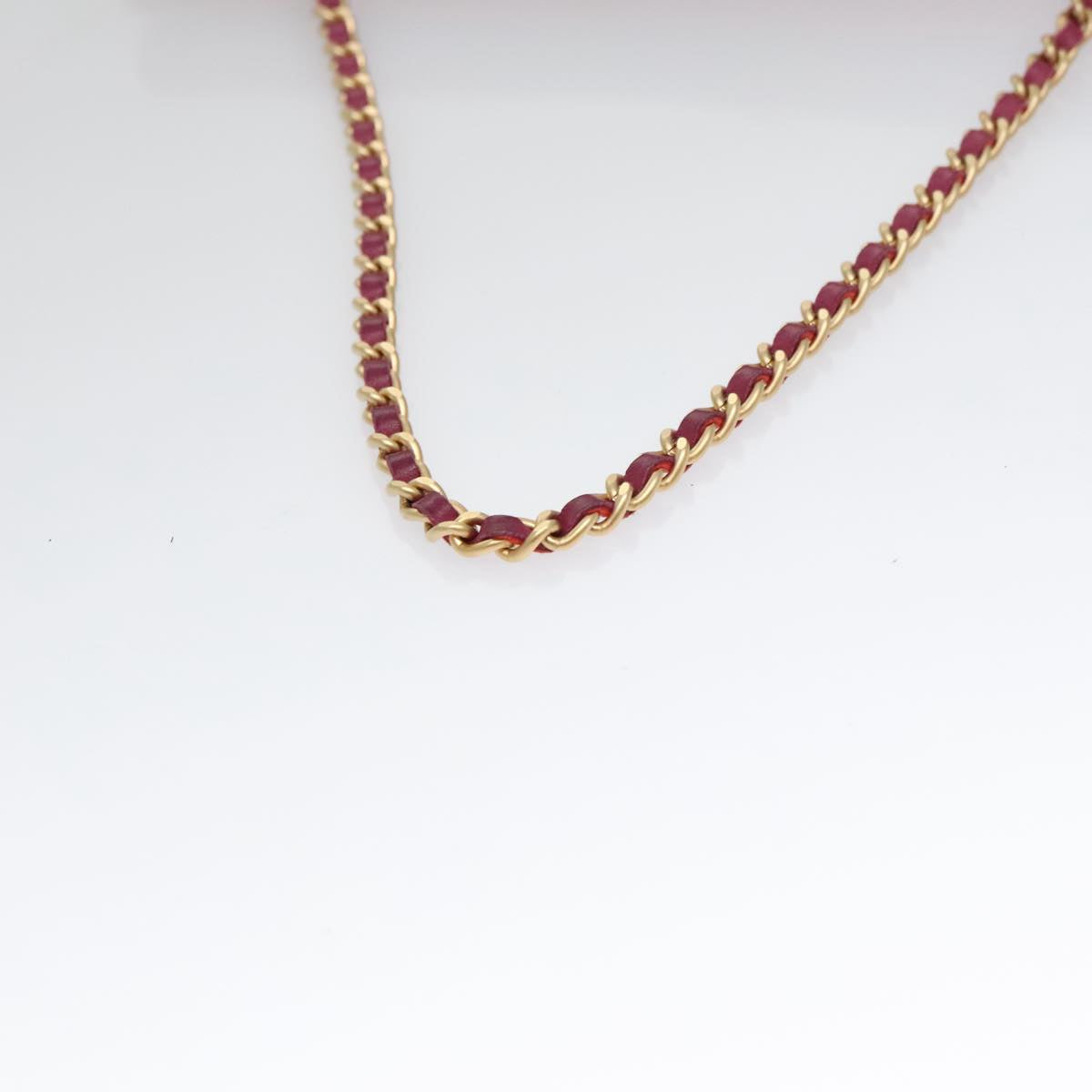 CHANEL Choco Bar Chain Hand Bag Lamb Skin Purple Pink CC Auth bs20703