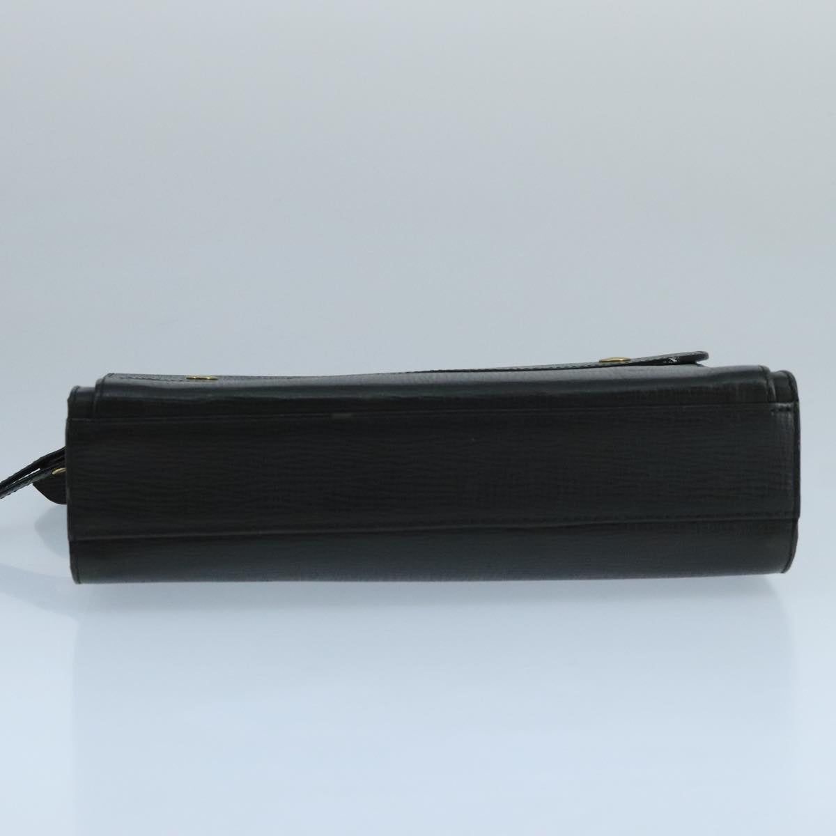 BURBERRY Clutch Bag Leather Black Gold Auth bs20738