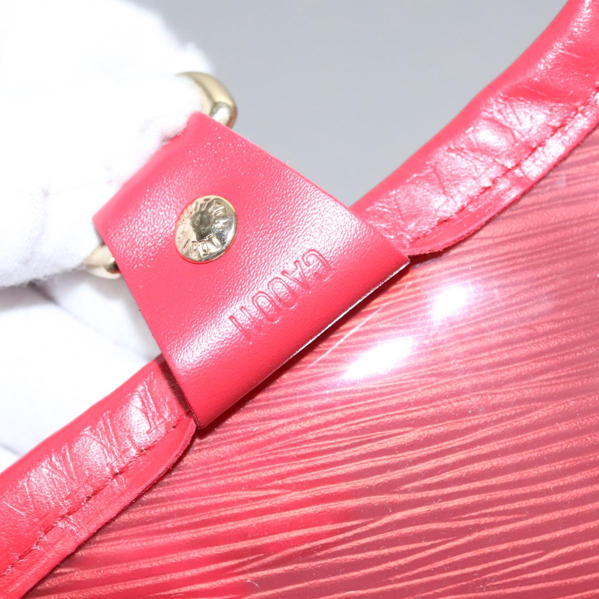 LOUIS VUITTON Epi Plage Via Hand Bag Vinyl Red Grenadine M92152 LV Auth bs20812
