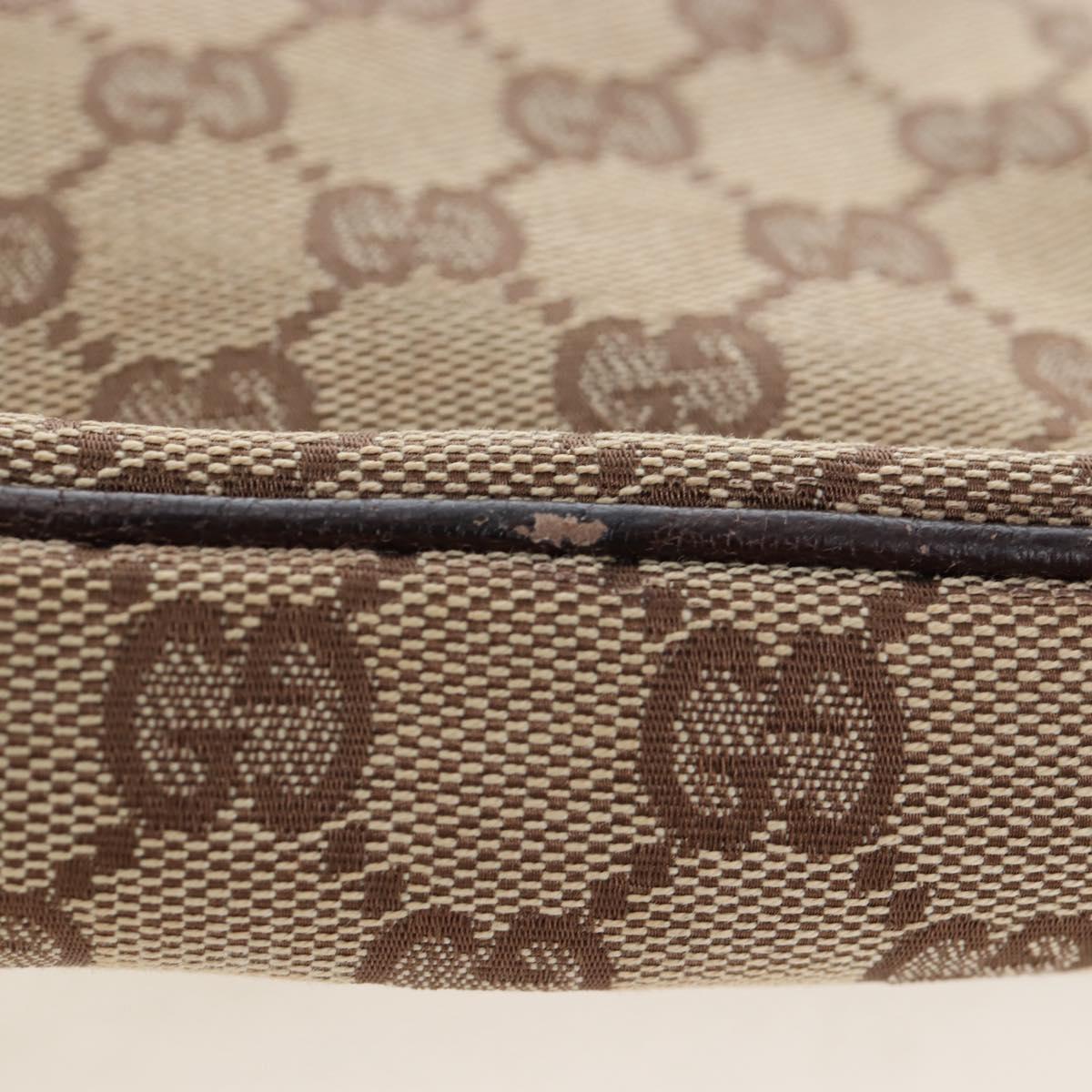 GUCCI GG Canvas Shoulder Bag Beige Gold 92551 Auth bs20822