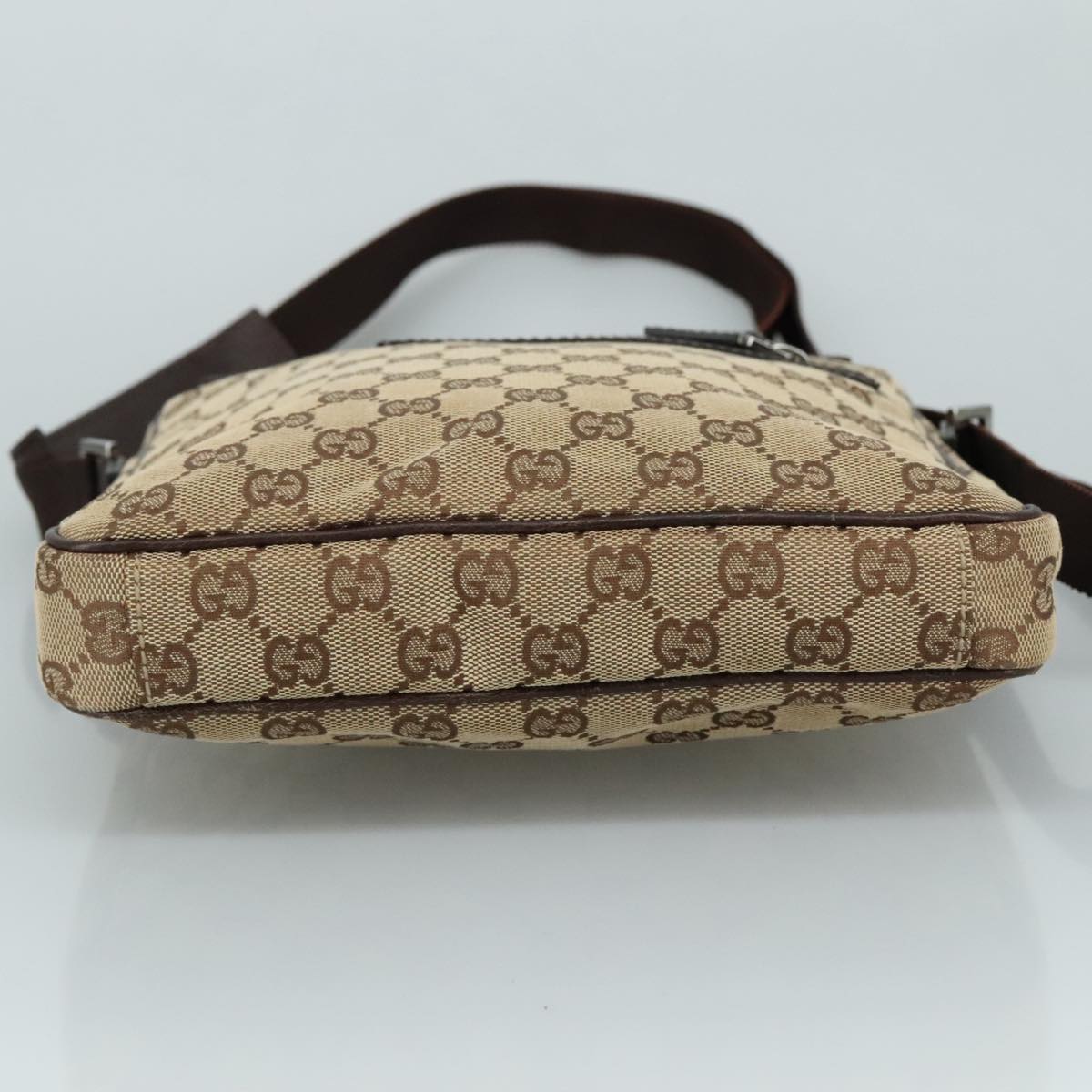 GUCCI GG Canvas Shoulder Bag Beige Gold 92551 Auth bs20822
