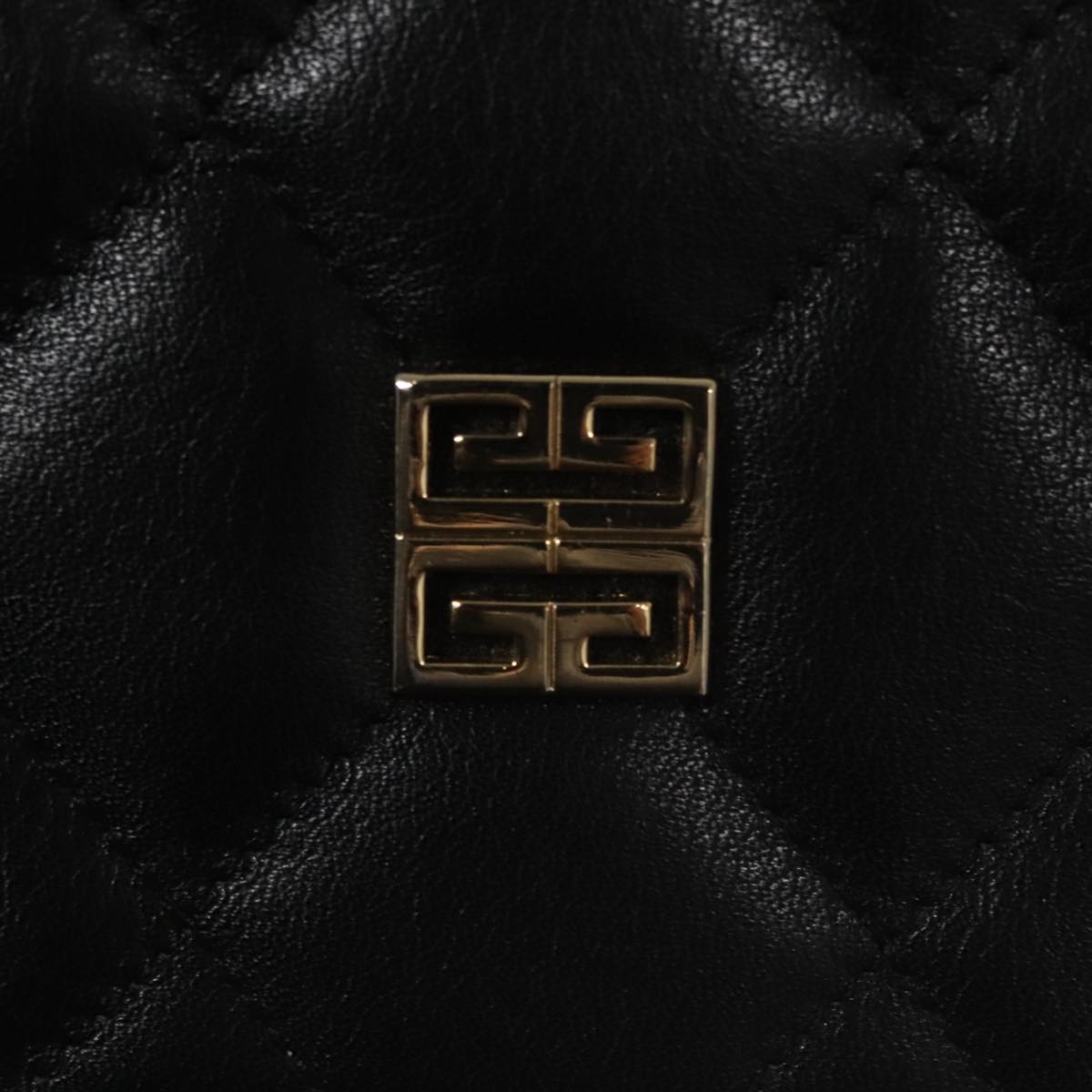 GIVENCHY Chain Shoulder Bag Leather Black Auth bs20851