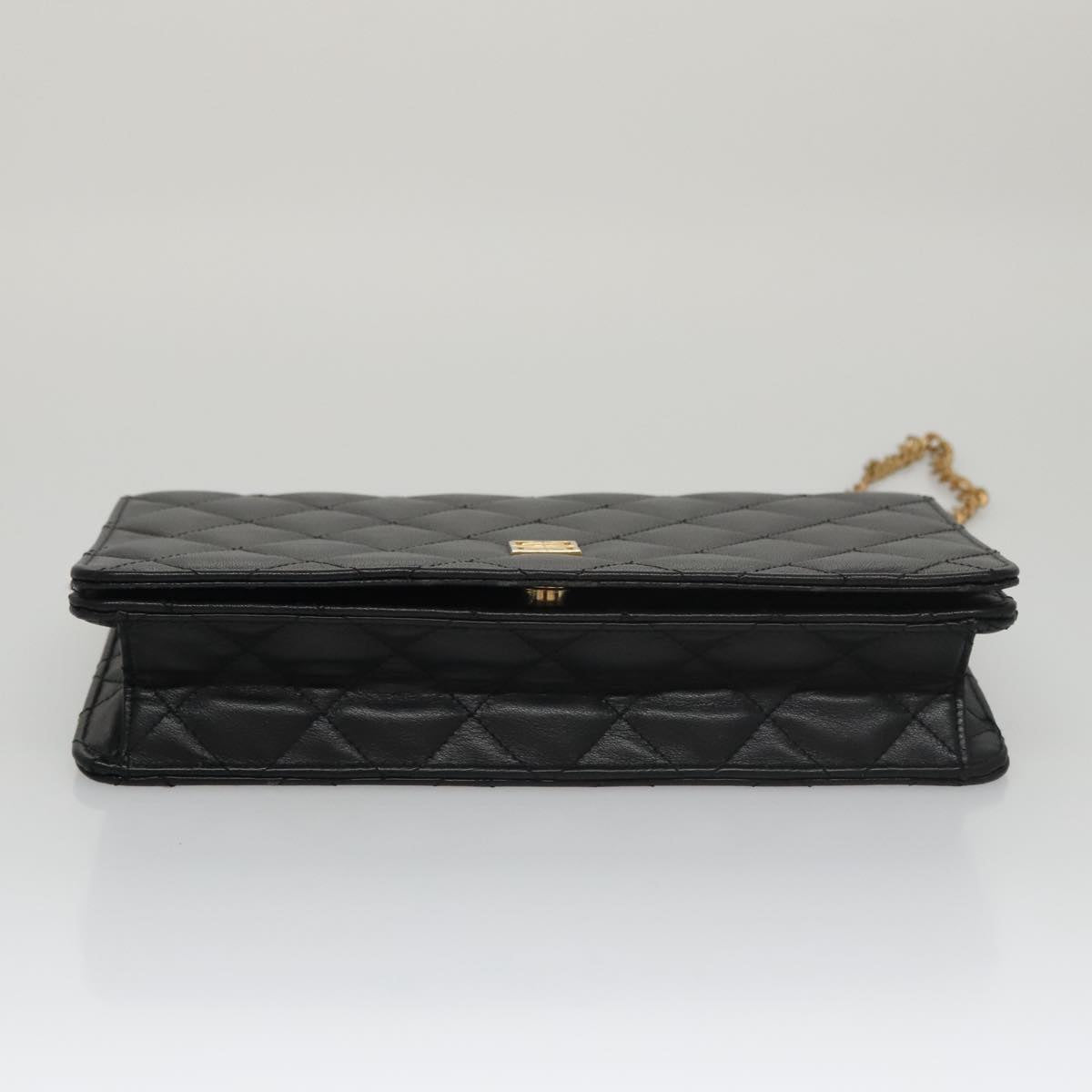 GIVENCHY Chain Shoulder Bag Leather Black Auth bs20851