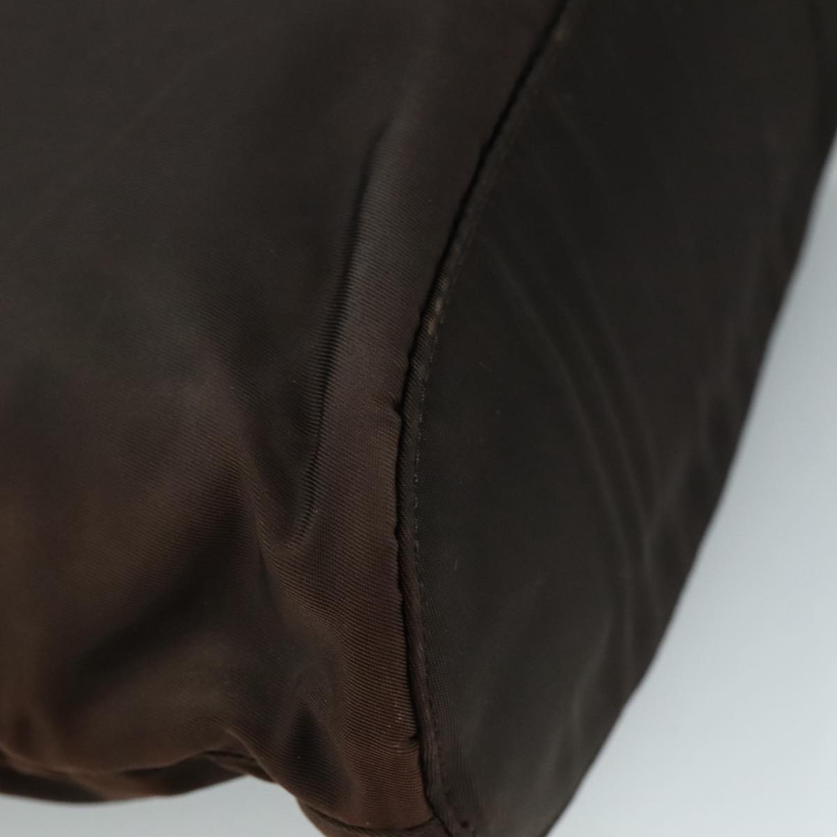 PRADA Hand Bag Nylon Brown Silver Auth bs20899