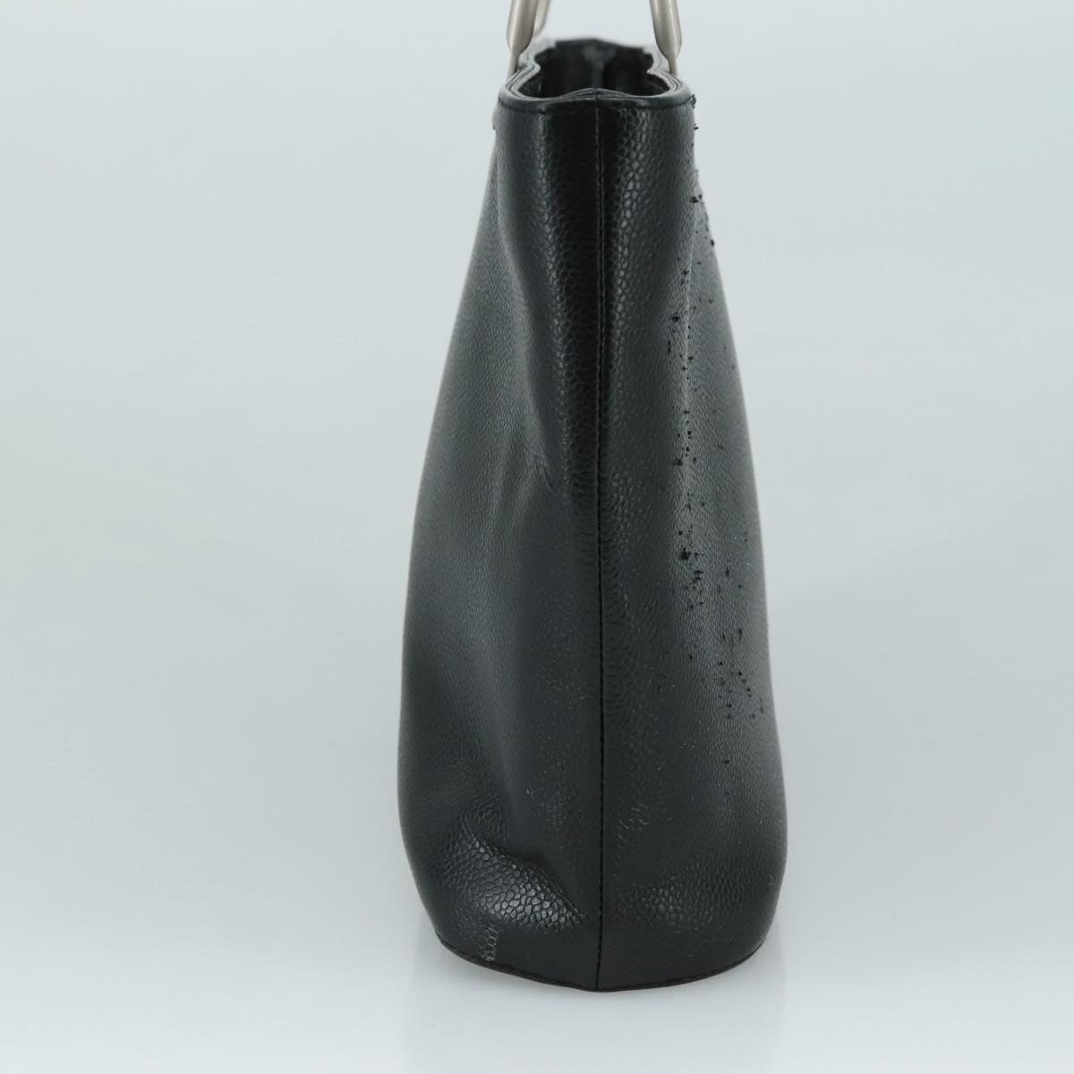 CHANEL Hand Bag Caviar Skin Black CC Auth bs20918