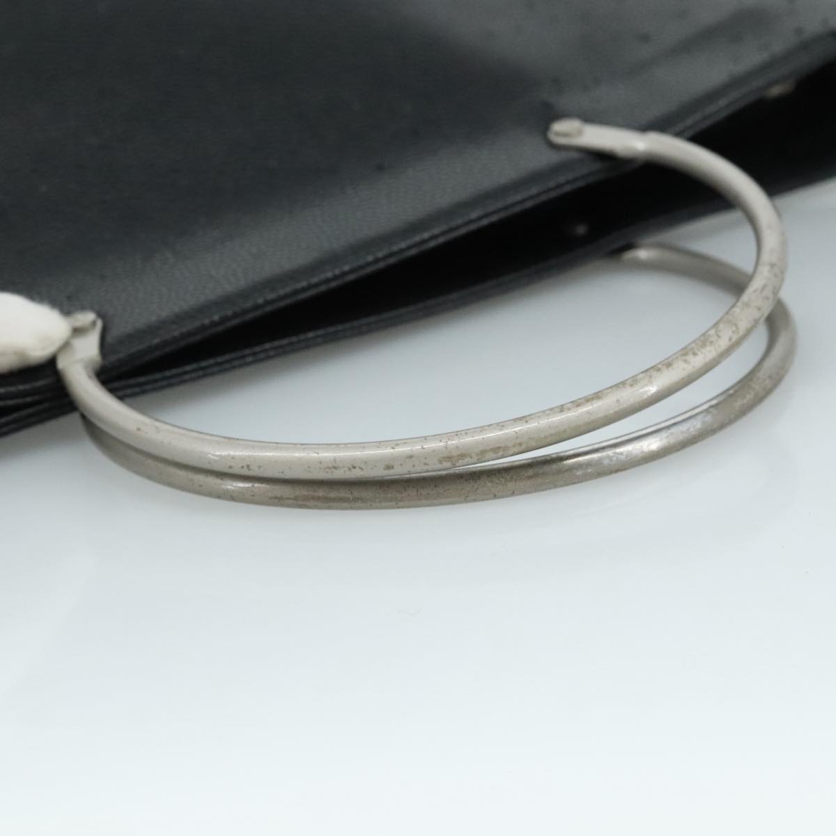 CHANEL Hand Bag Caviar Skin Black CC Auth bs20918