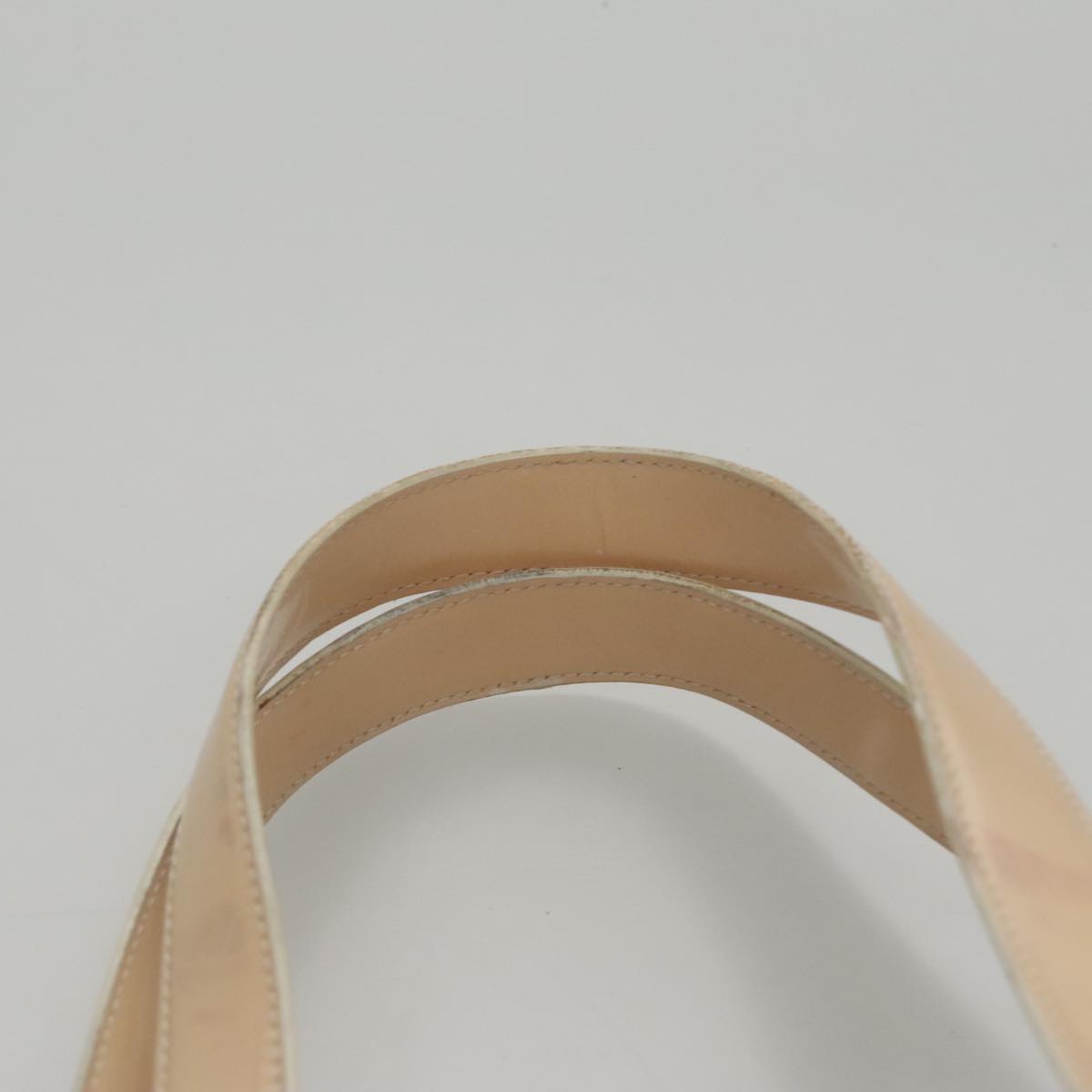 CHANEL Tote Bag Enamel Beige Gold CC Auth bs20922