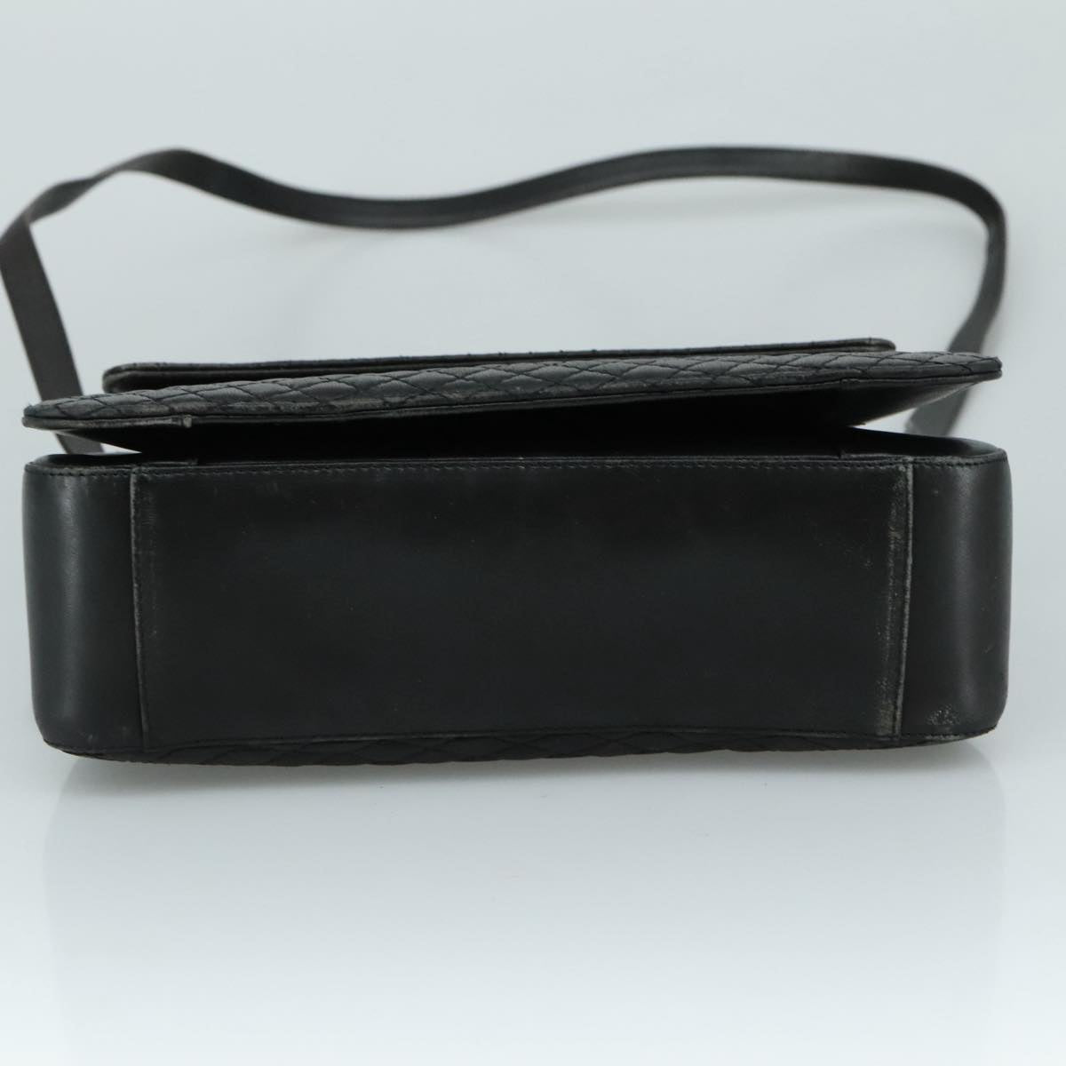 BALLY Hand Bag Leather 2way Black Gold Auth bs20947