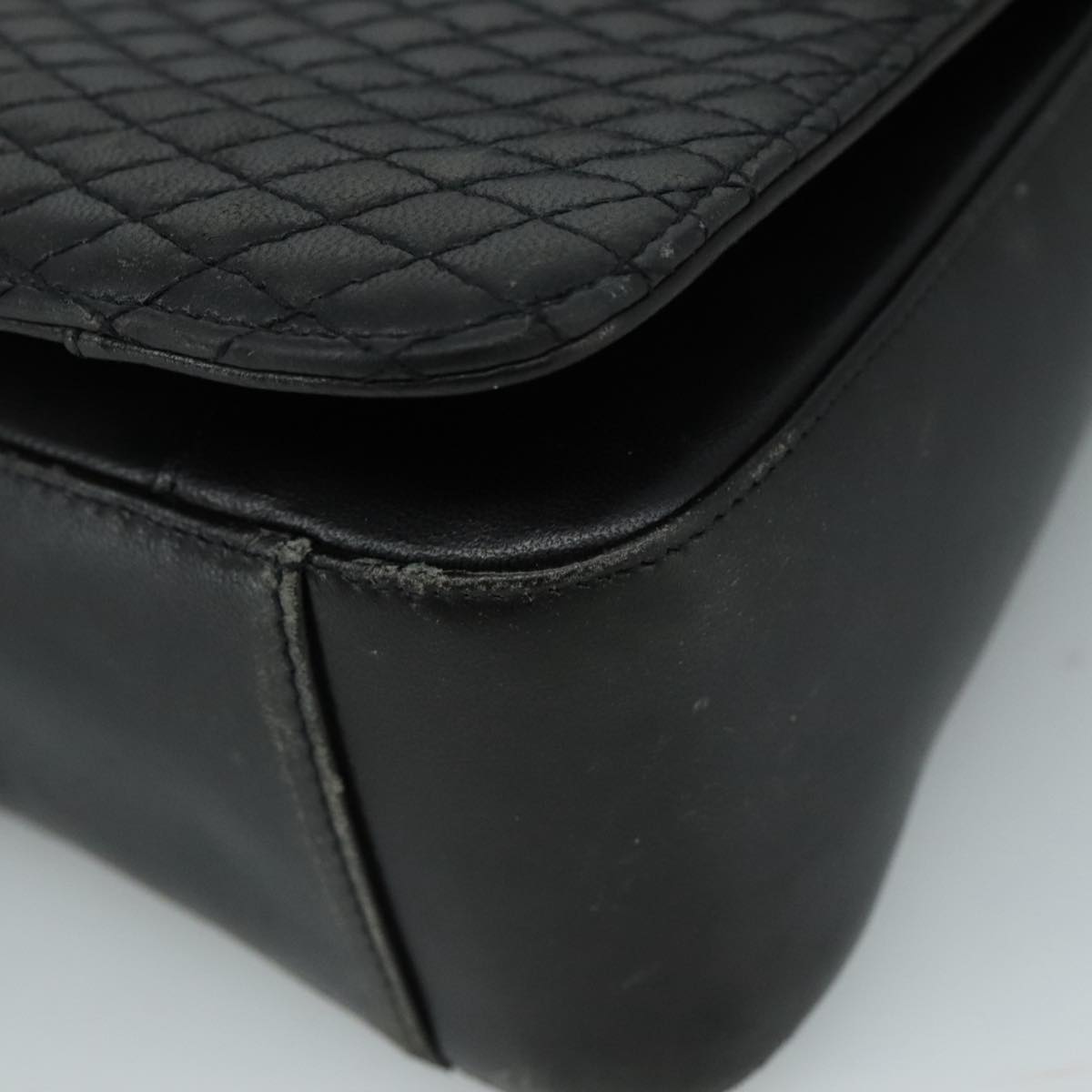 BALLY Hand Bag Leather 2way Black Gold Auth bs20947