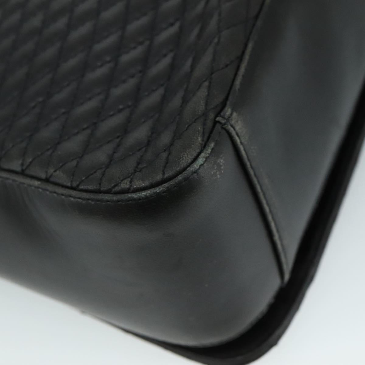 BALLY Hand Bag Leather 2way Black Gold Auth bs20947