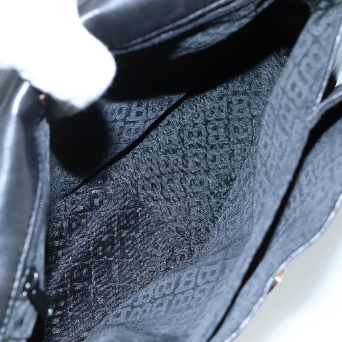 BALLY Hand Bag Leather 2way Black Gold Auth bs20947
