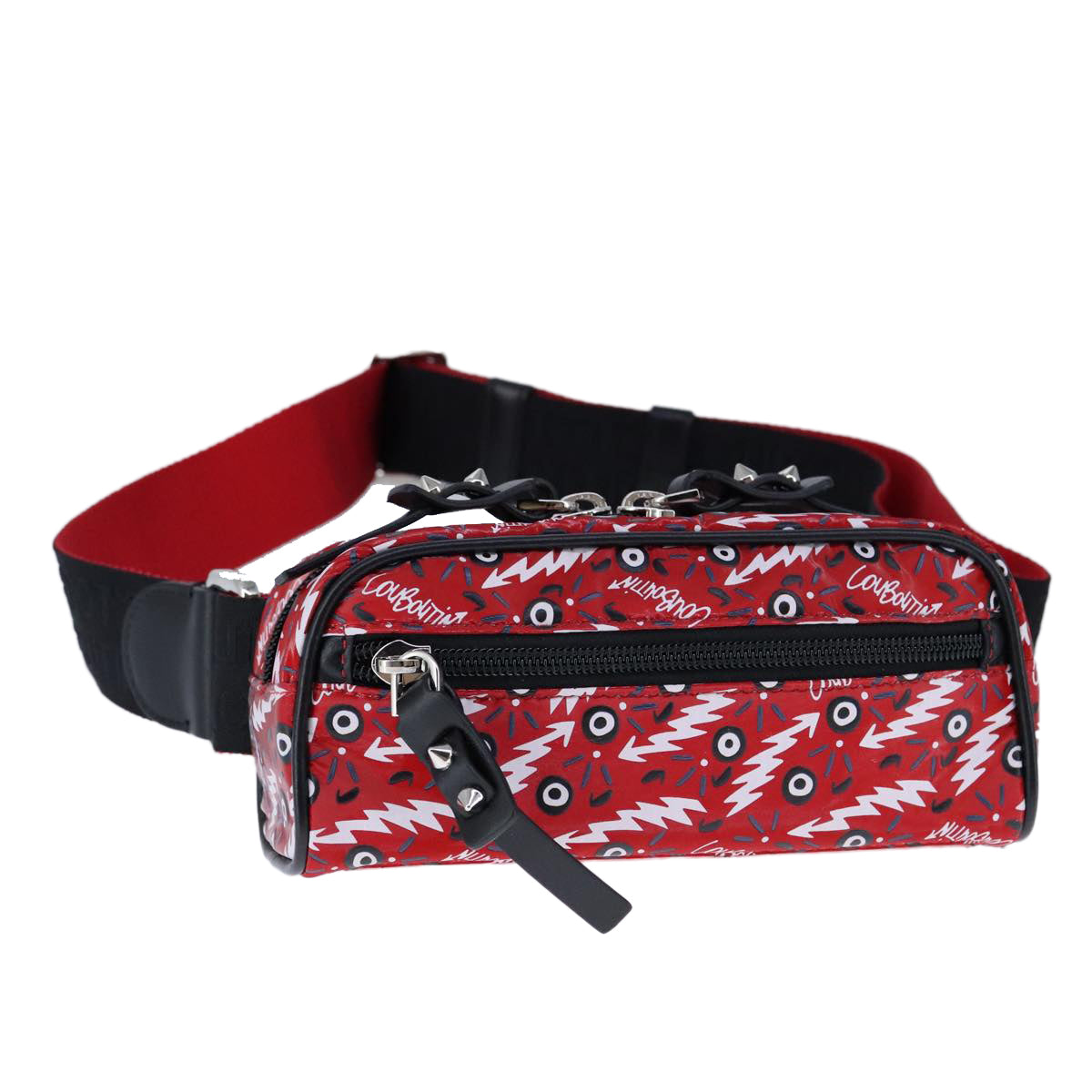 Christian Louboutin Waist bag Nylon Red Auth bs21001