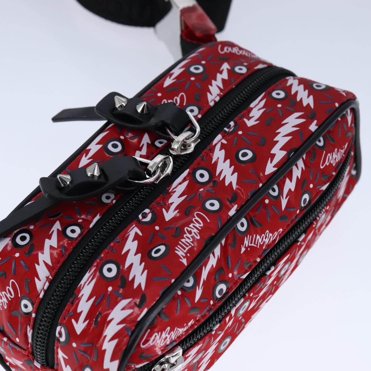 Christian Louboutin Waist bag Nylon Red Auth bs21001