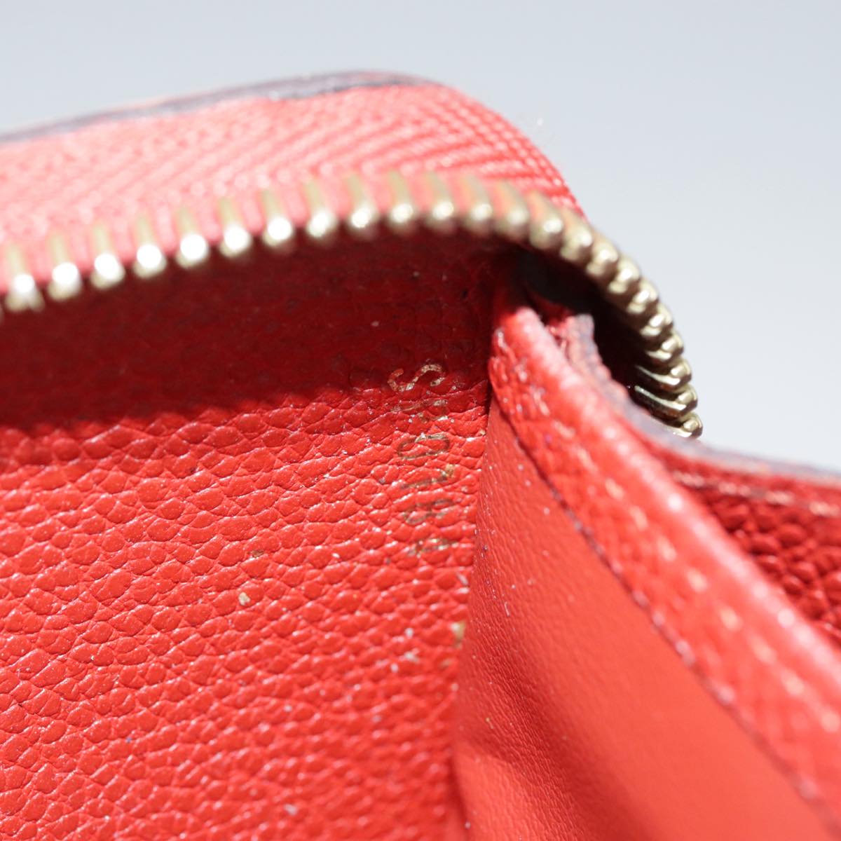 LOUIS VUITTON Monogram Empreinte Zippy Wallet Red M60737 LV Auth bs21012