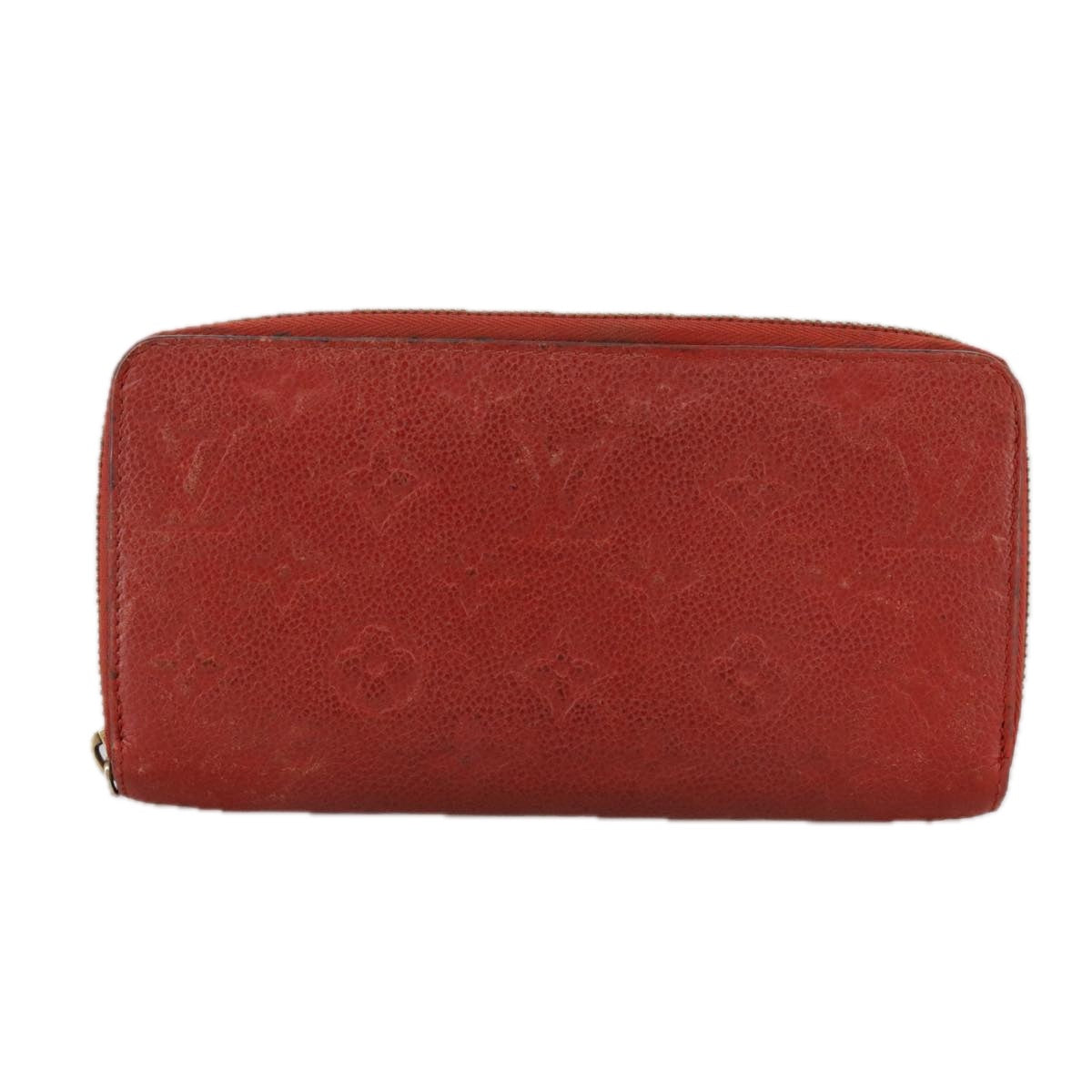 LOUIS VUITTON Monogram Empreinte Zippy Wallet Red M60737 LV Auth bs21012