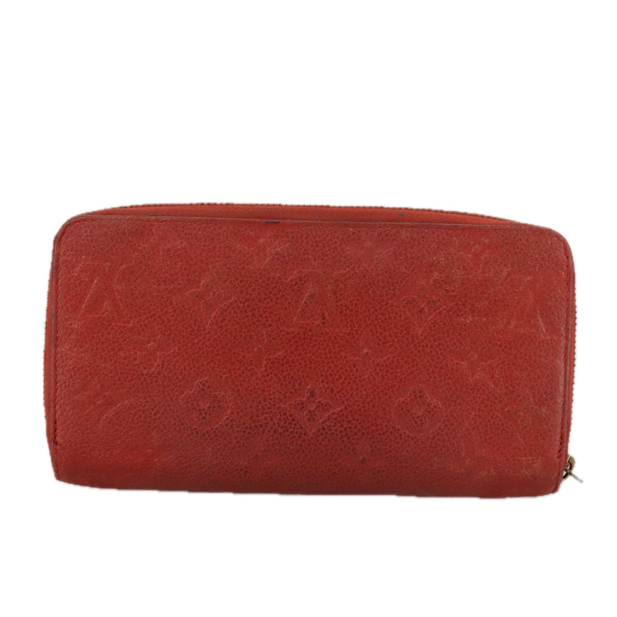 LOUIS VUITTON Monogram Empreinte Zippy Wallet Red M60737 LV Auth bs21012