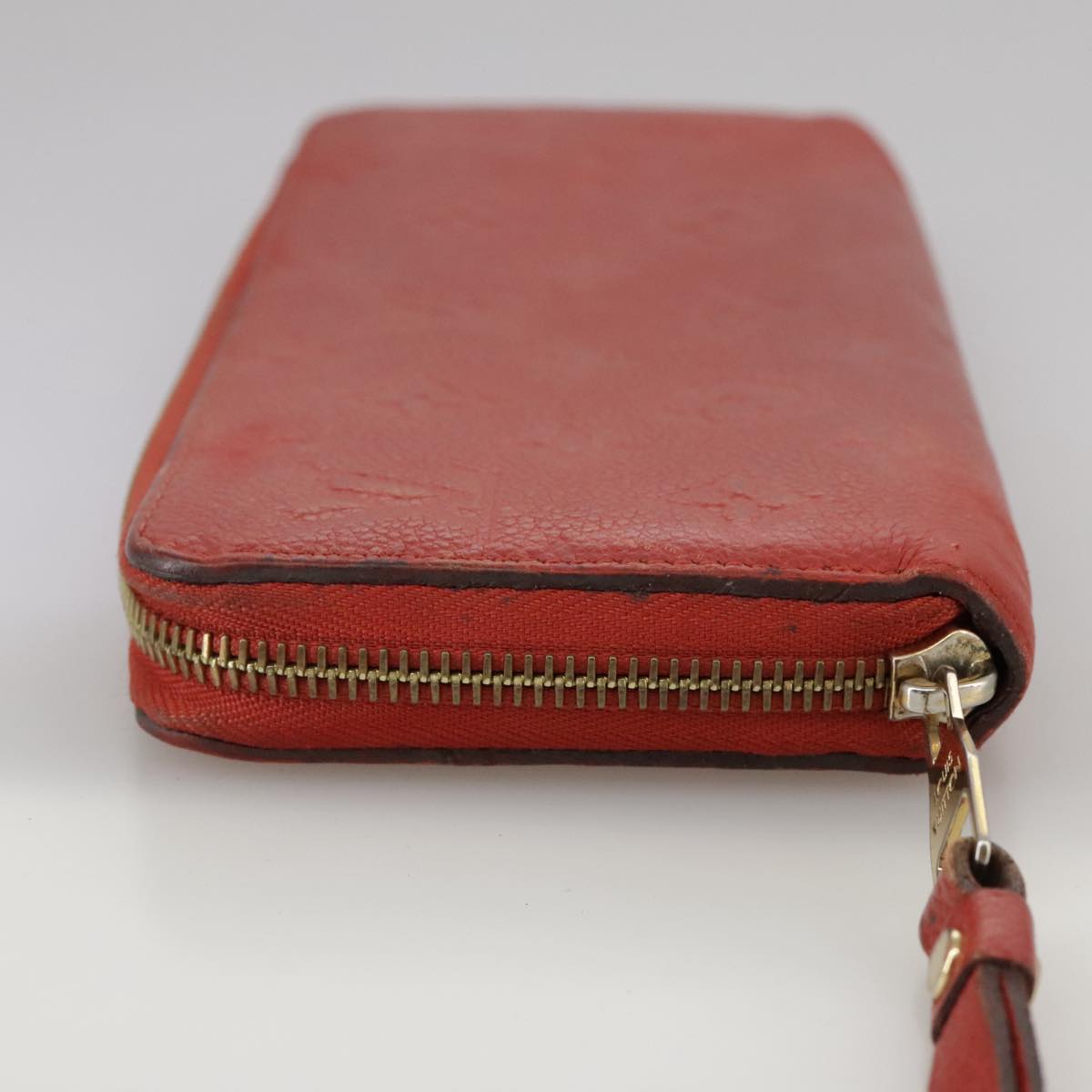 LOUIS VUITTON Monogram Empreinte Zippy Wallet Red M60737 LV Auth bs21012
