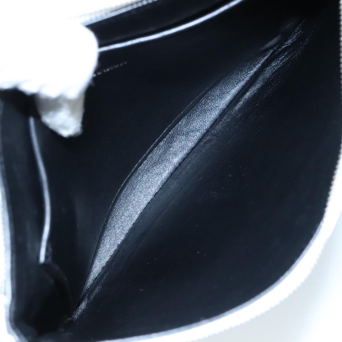 BALENCIAGA Pouch Leather White Silver 551992 Auth bs21014