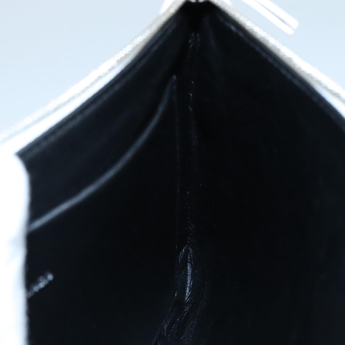 BALENCIAGA Pouch Leather White Silver 551992 Auth bs21014