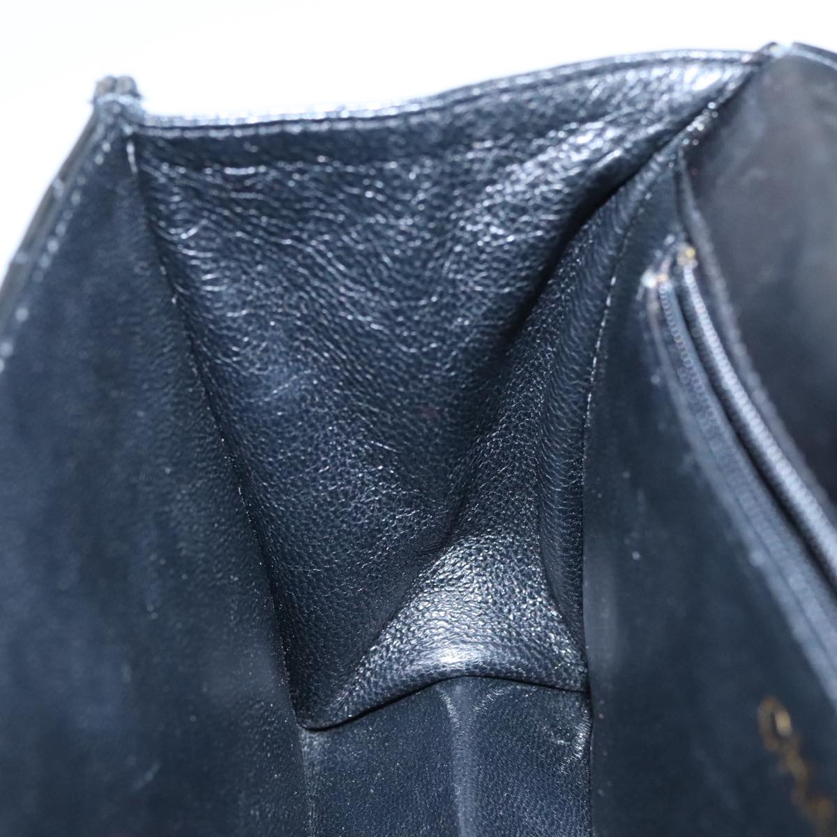 CHANEL Chain Matelasse Shoulder Bag Lamb Skin Gold Black CC Auth bs21032