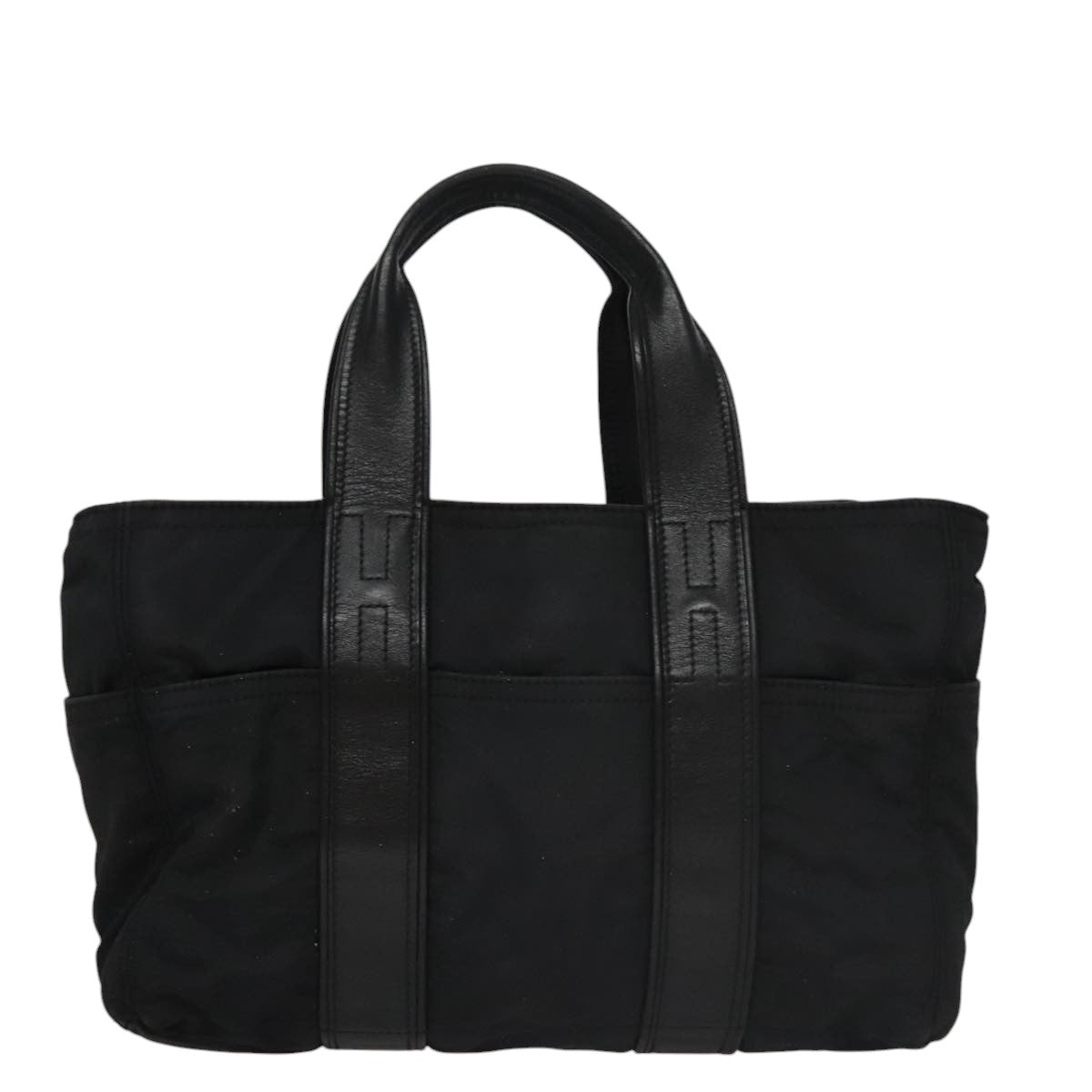 HERMES Acape Luco PM Hand Bag Nylon Black Auth bs21033