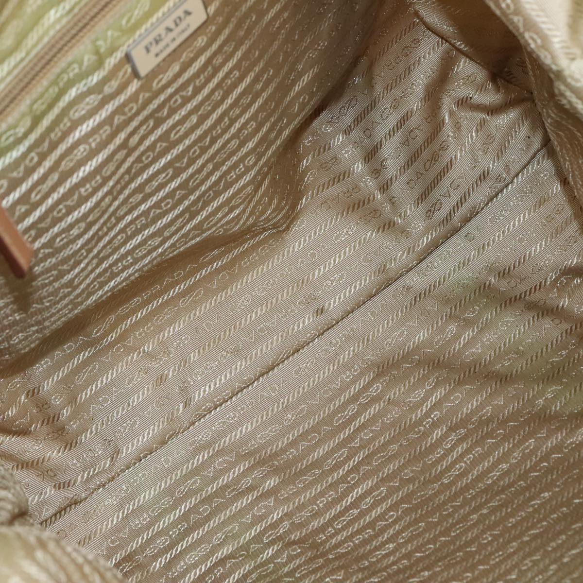 PRADA Hand Bag Nylon Beige Auth bs21036